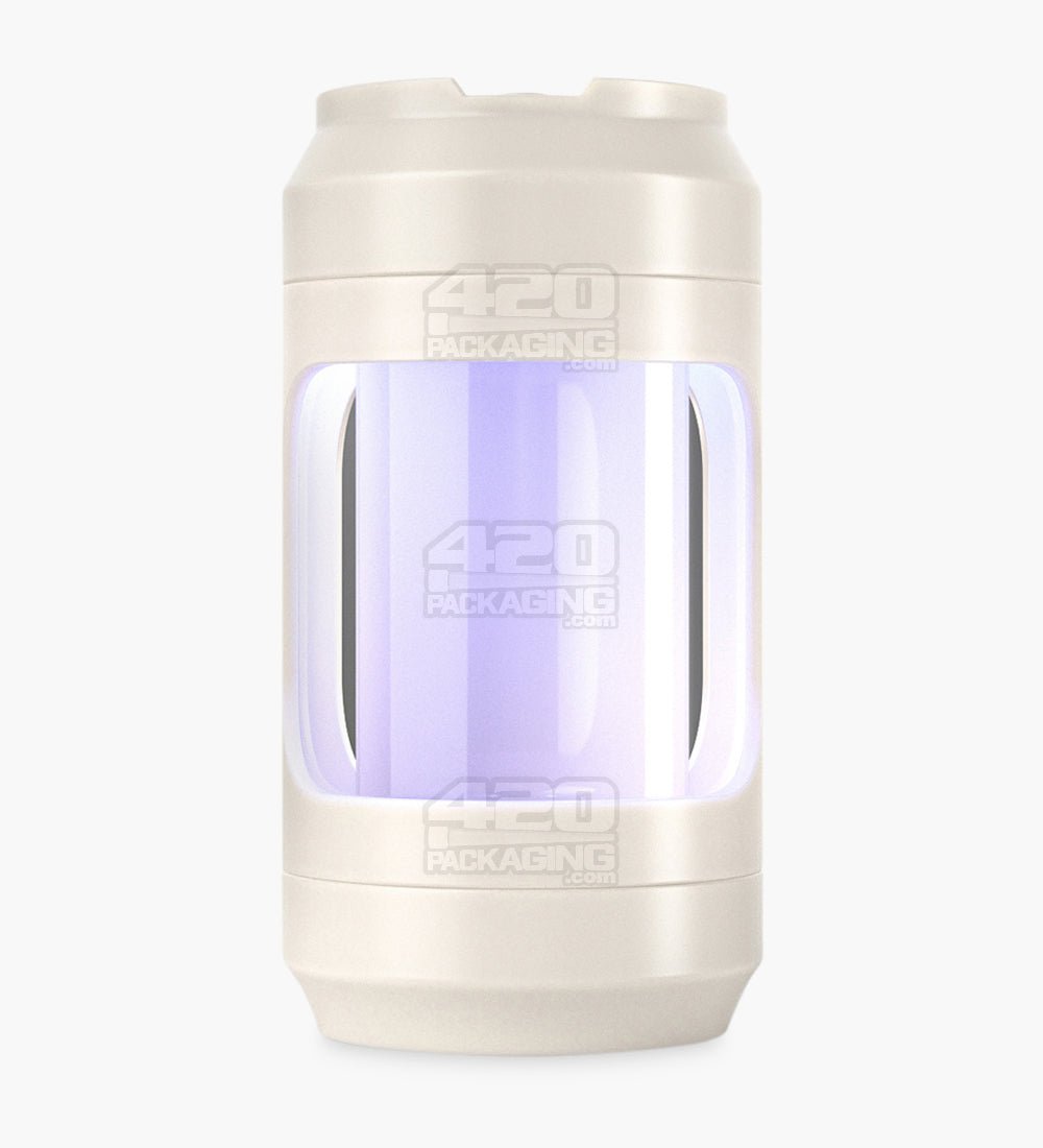 2 Piece 60mm White Light Up Magnifying Cap Stash Plastic Grinder & One-Hitter - 9