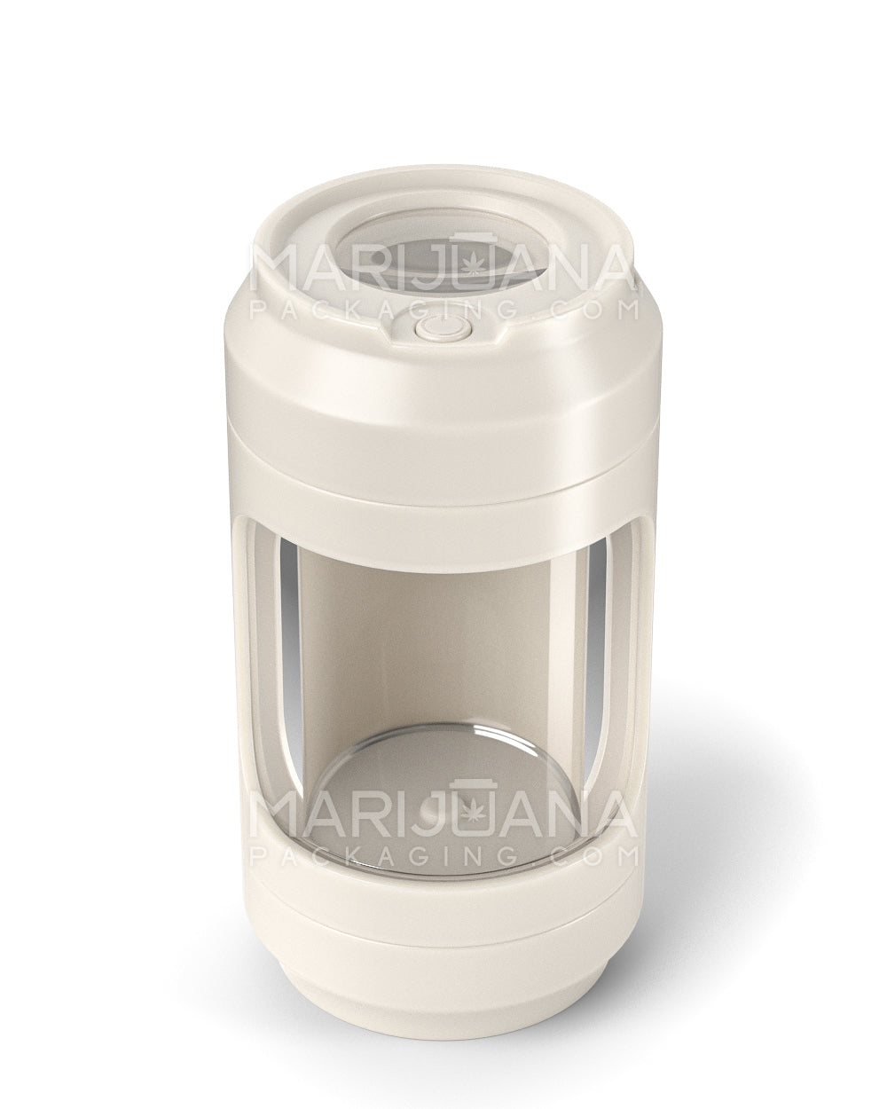 Light Up Magnifying Cap Stash Jar w/ Magnetic Grinder & One-Hitter | Plastic - 6g - White - 5