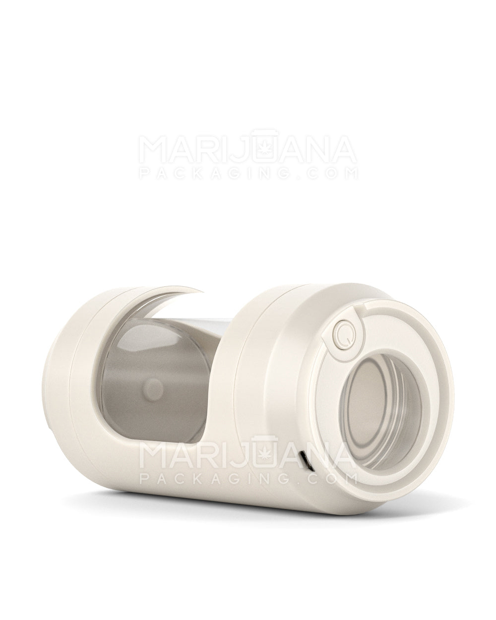 Light Up Magnifying Cap Stash Jar w/ Magnetic Grinder & One-Hitter | Plastic - 6g - White - 10