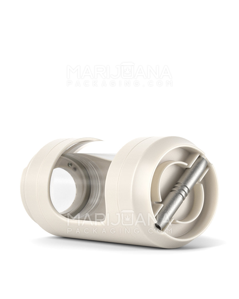 Light Up Magnifying Cap Stash Jar w/ Magnetic Grinder & One-Hitter | Plastic - 6g - White - 8