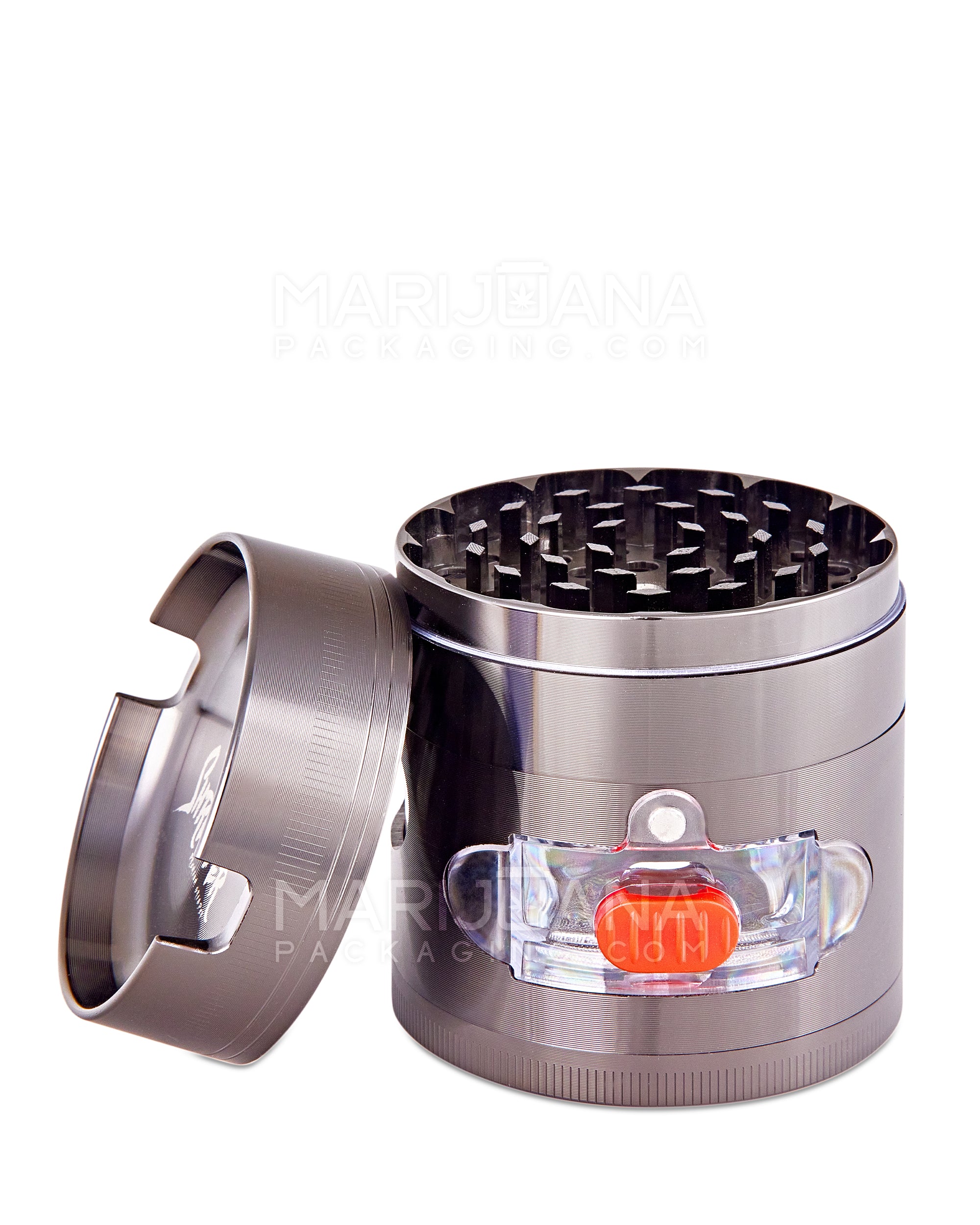 SHREDDER | Magnetic Metal Grinder w/ Pull Out Tray & Catcher | 4 Piece - 63mm - Gunmetal - 1