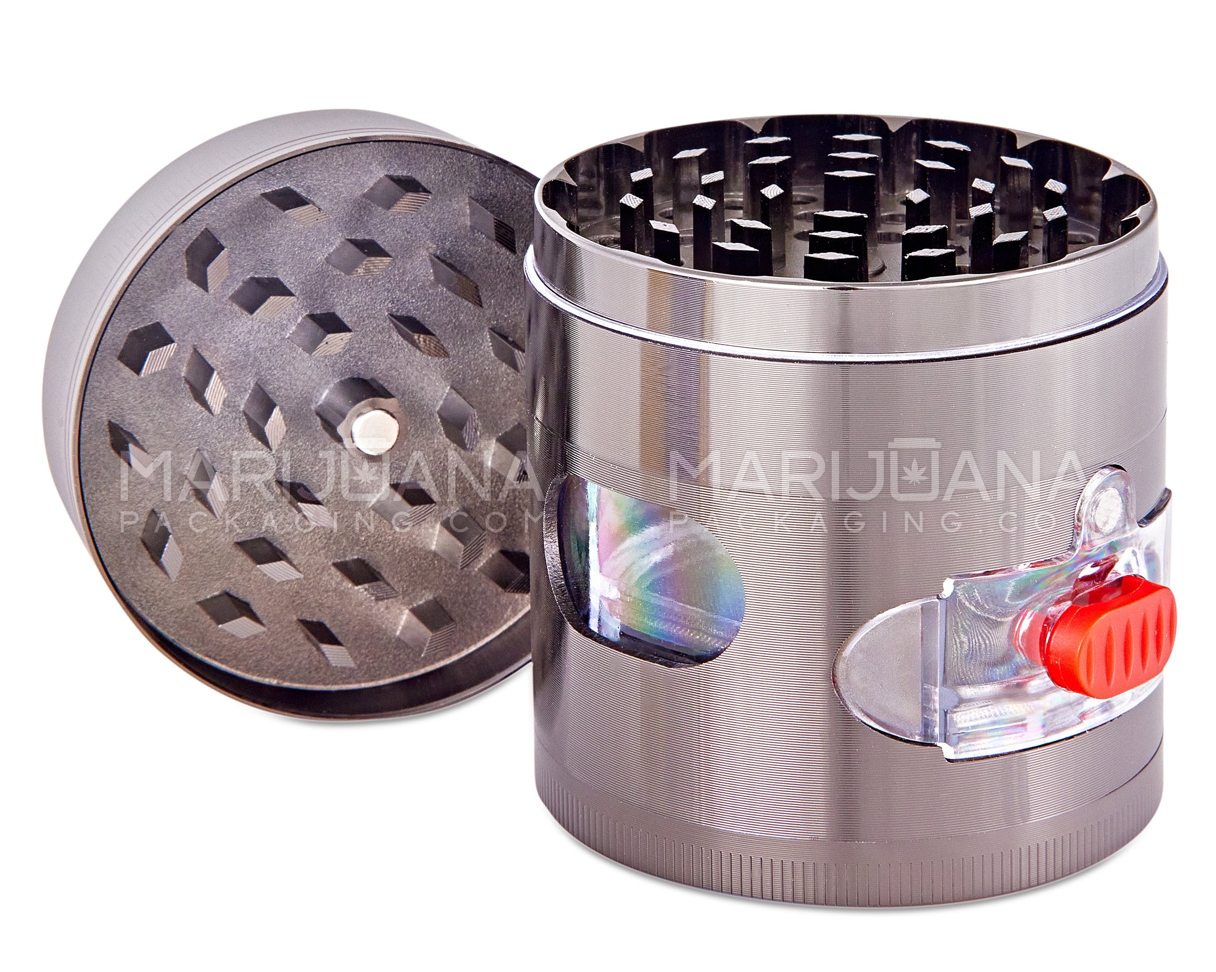 SHREDDER | Magnetic Metal Grinder w/ Pull Out Tray & Catcher | 4 Piece - 63mm - Gunmetal - 2