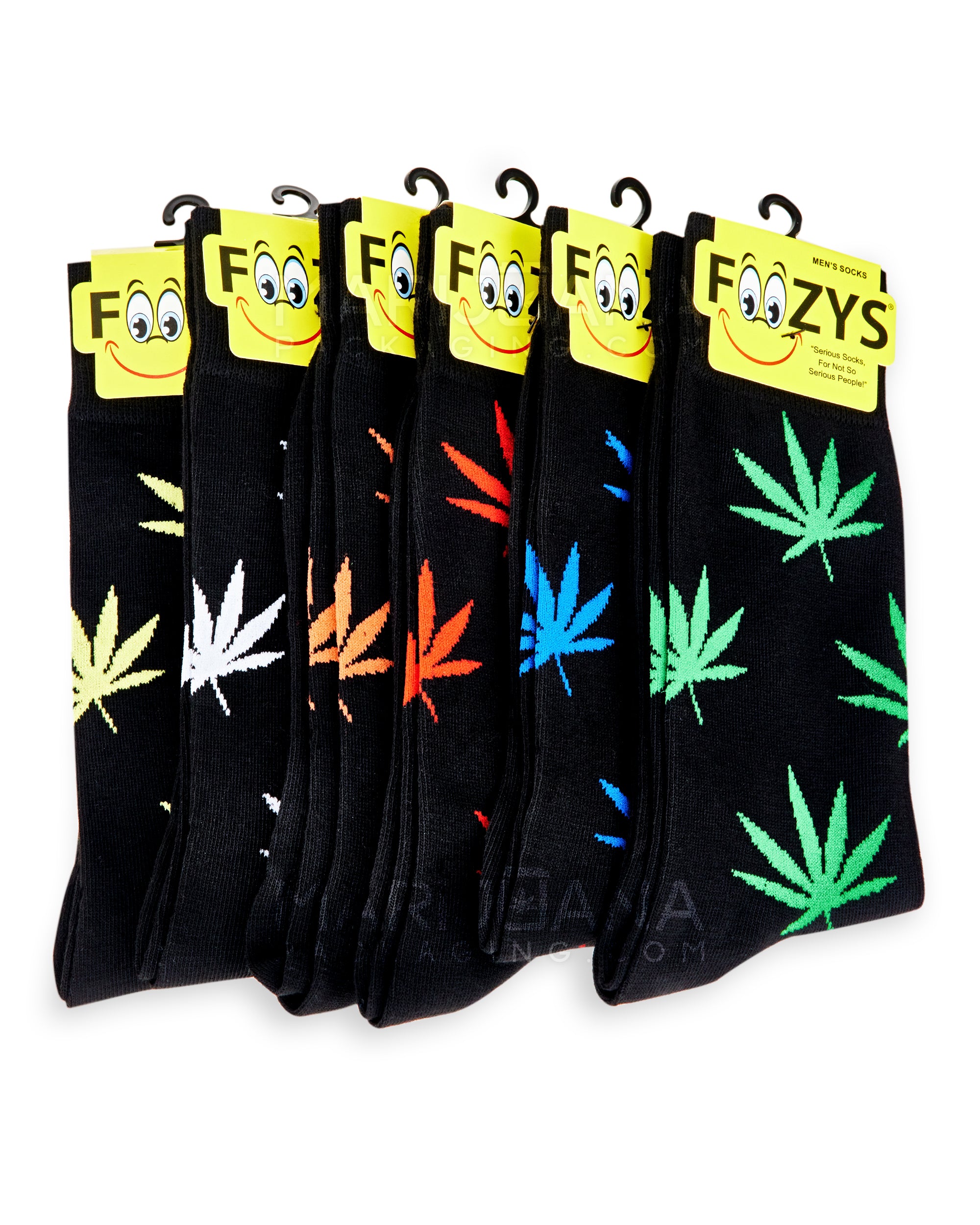 FOOZY | Men's Leaf Crew Socks | Assorted Sizes - Black - 12 Count - 1