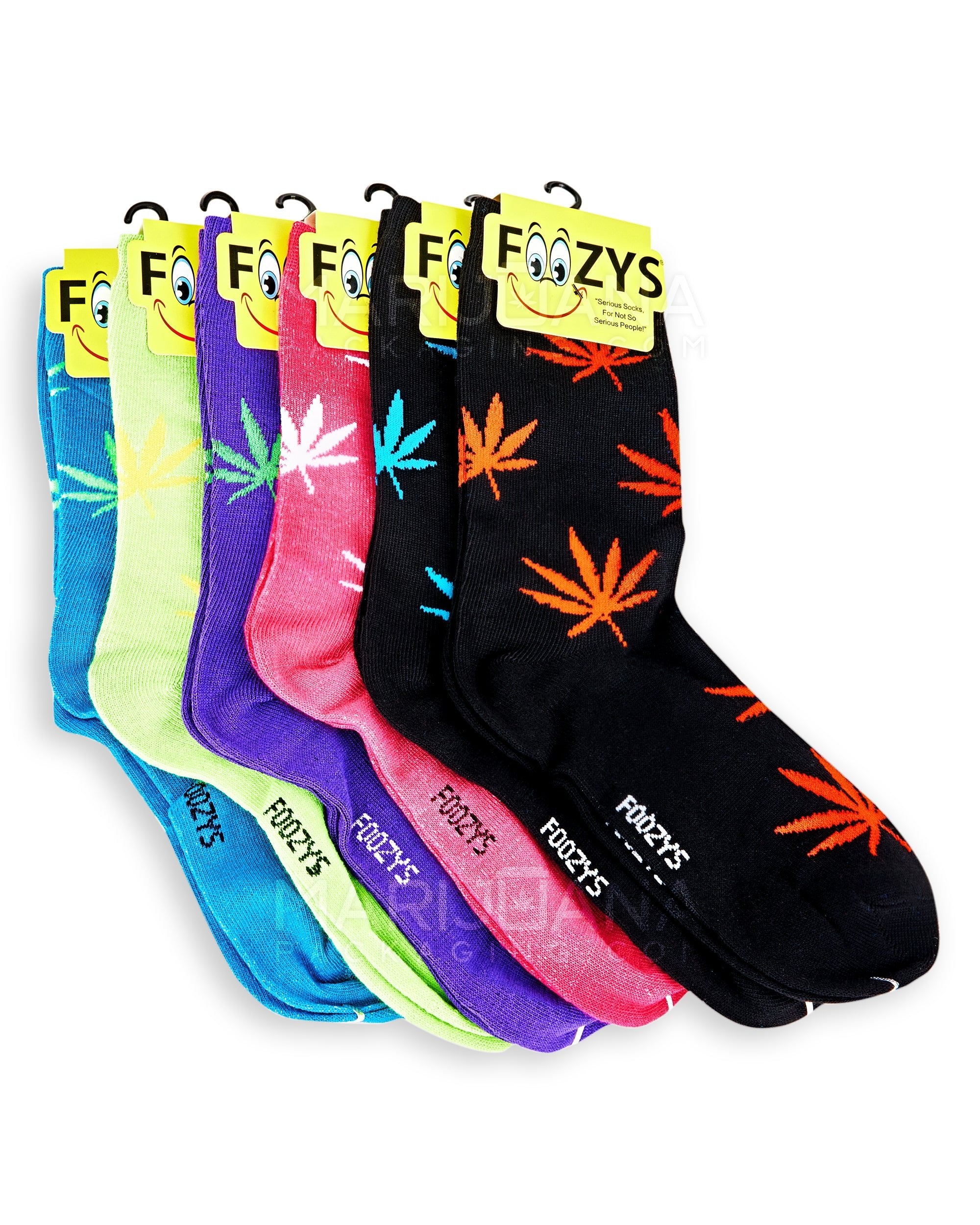 FOOZY | Women's Leaf Crew Socks | Assorted Sizes - Assorted - 12 Count - 1