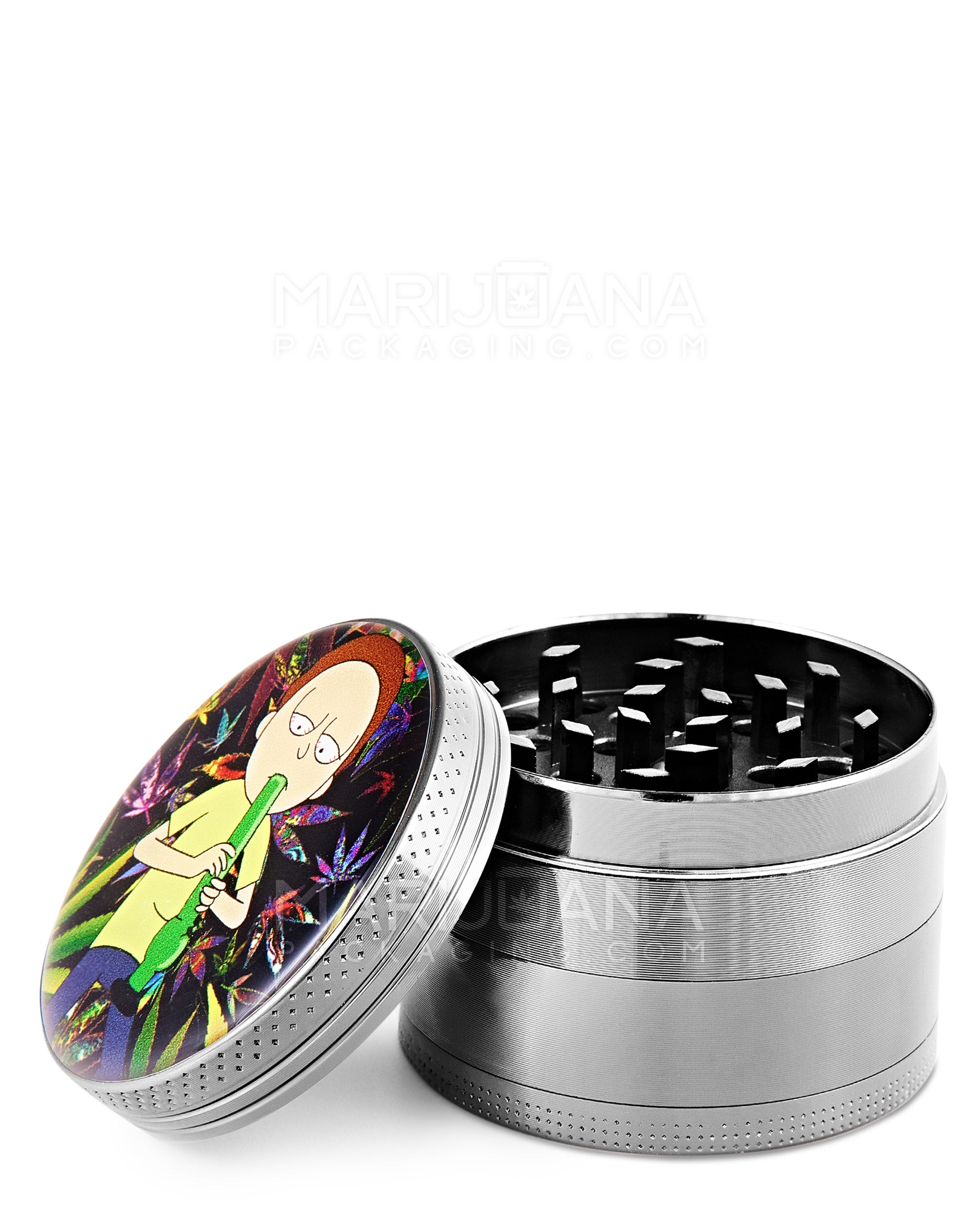 R&M Decal Magnetic Metal Grinder w/ Catcher | 4 Piece - 50mm - Assorted - 13