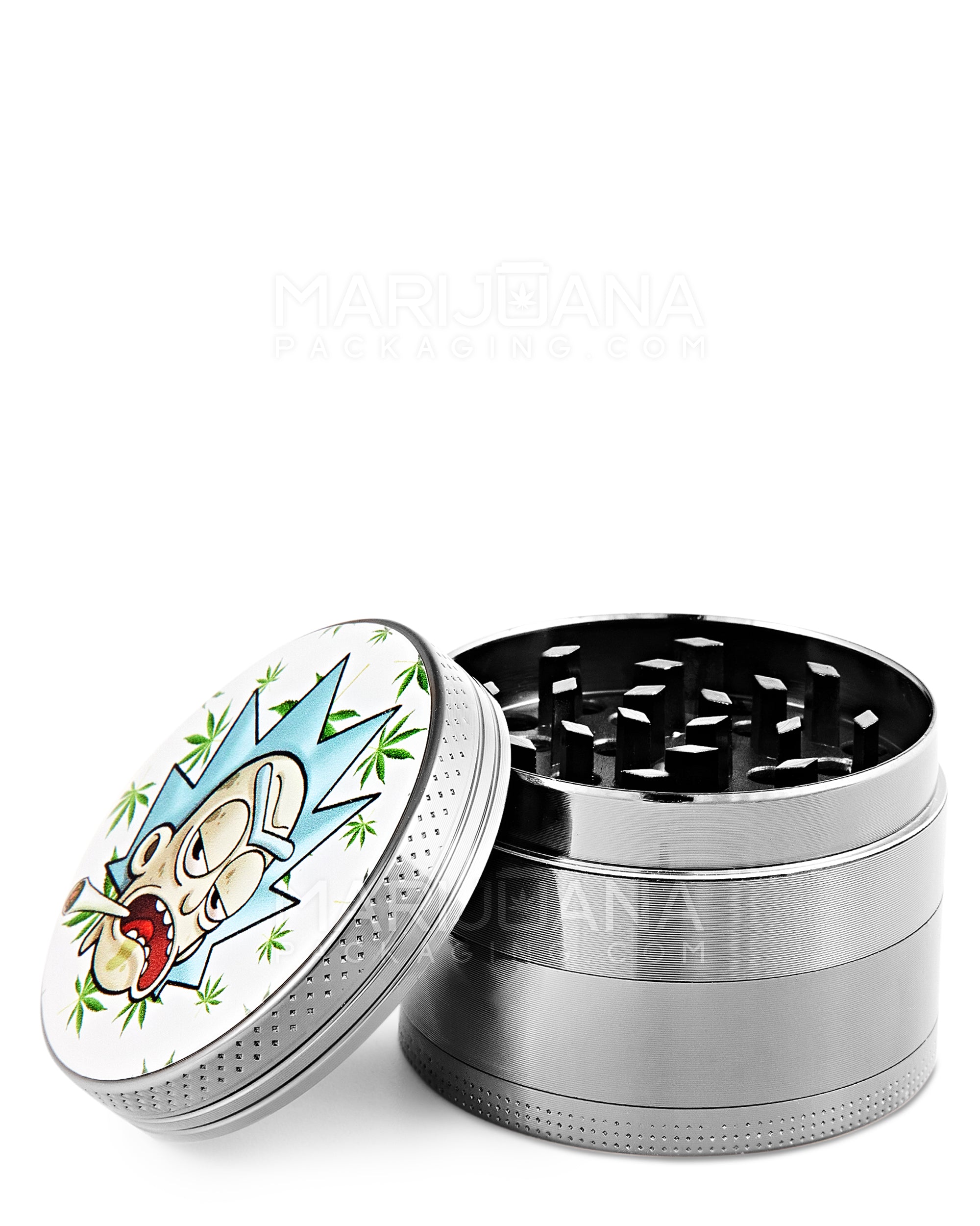 R&M Decal Magnetic Metal Grinder w/ Catcher | 4 Piece - 50mm - Assorted - 14