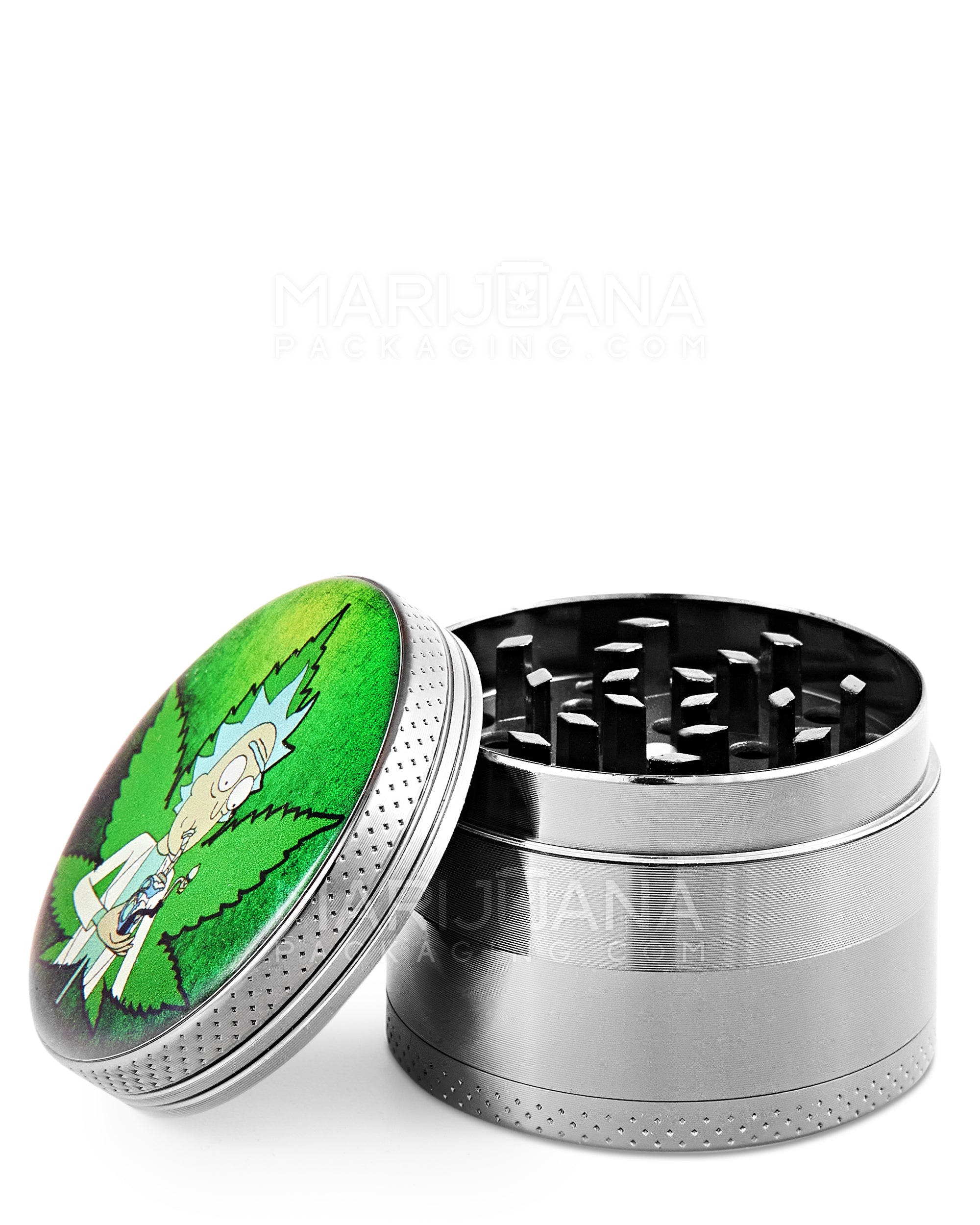 R&M Decal Magnetic Metal Grinder w/ Catcher | 4 Piece - 50mm - Assorted - 19