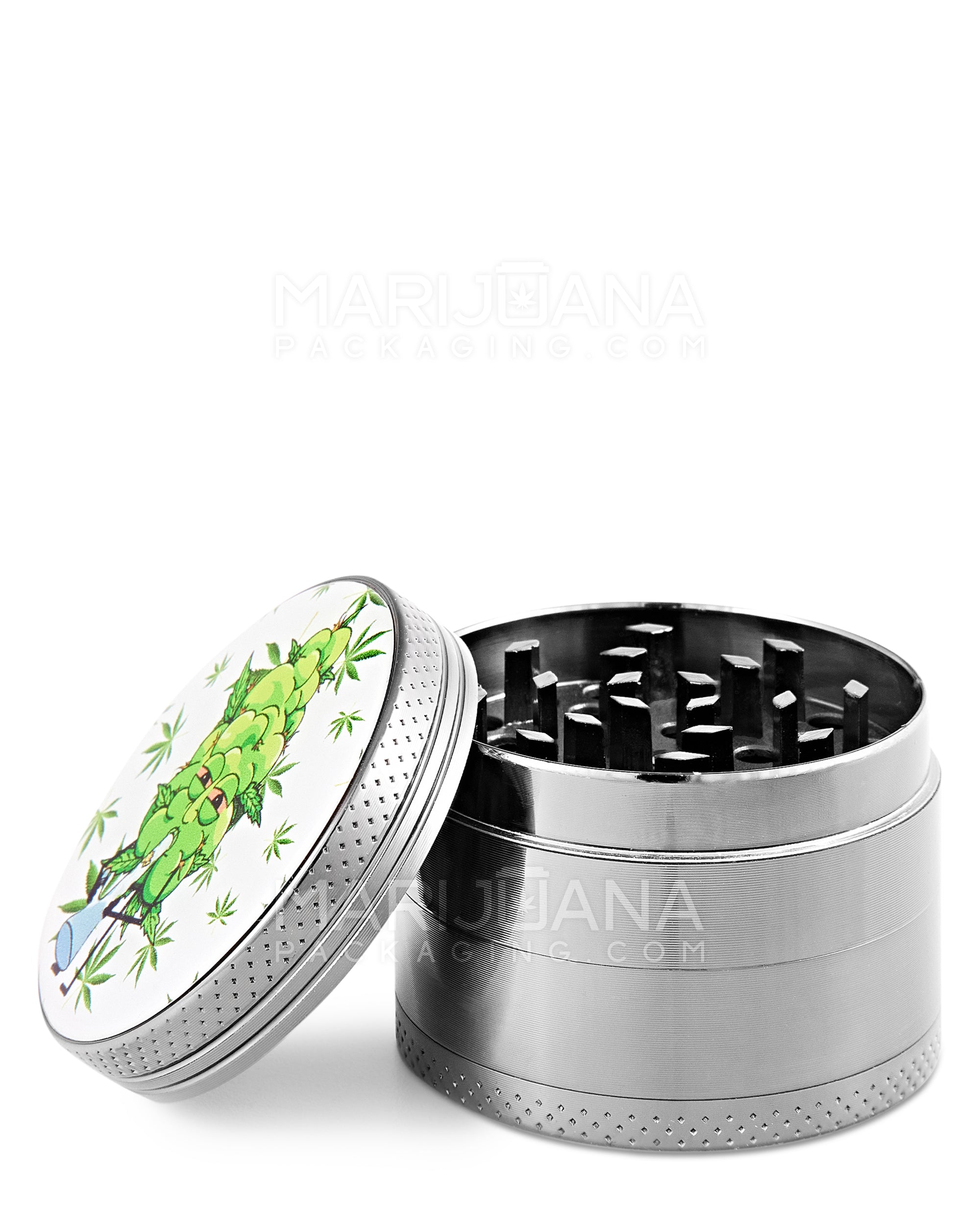 R&M Decal Magnetic Metal Grinder w/ Catcher | 4 Piece - 50mm - Assorted - 21