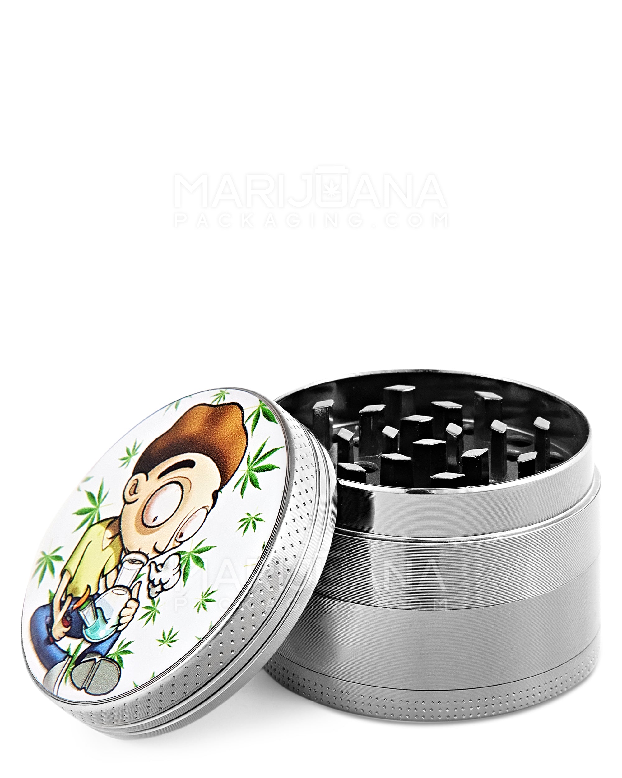 R&M Decal Magnetic Metal Grinder w/ Catcher | 4 Piece - 50mm - Assorted - 15