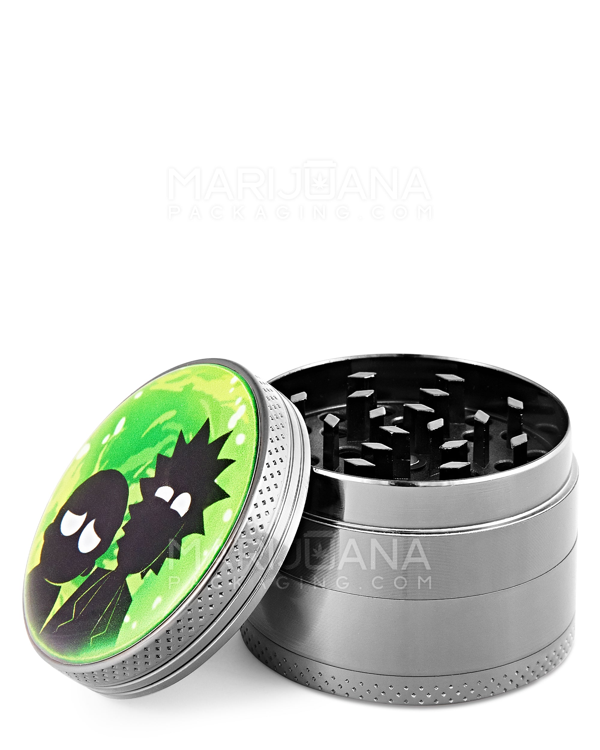 R&M Decal Magnetic Metal Grinder w/ Catcher | 4 Piece - 50mm - Assorted - 11