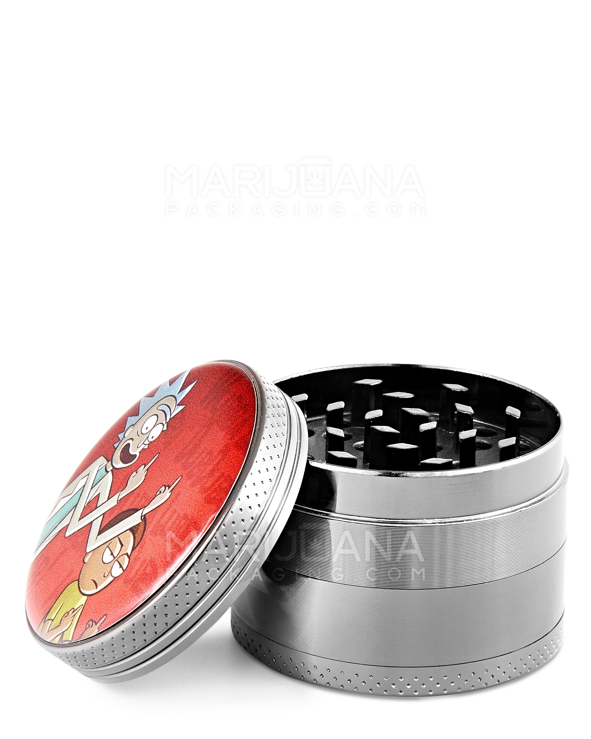 R&M Decal Magnetic Metal Grinder w/ Catcher | 4 Piece - 50mm - Assorted - 8
