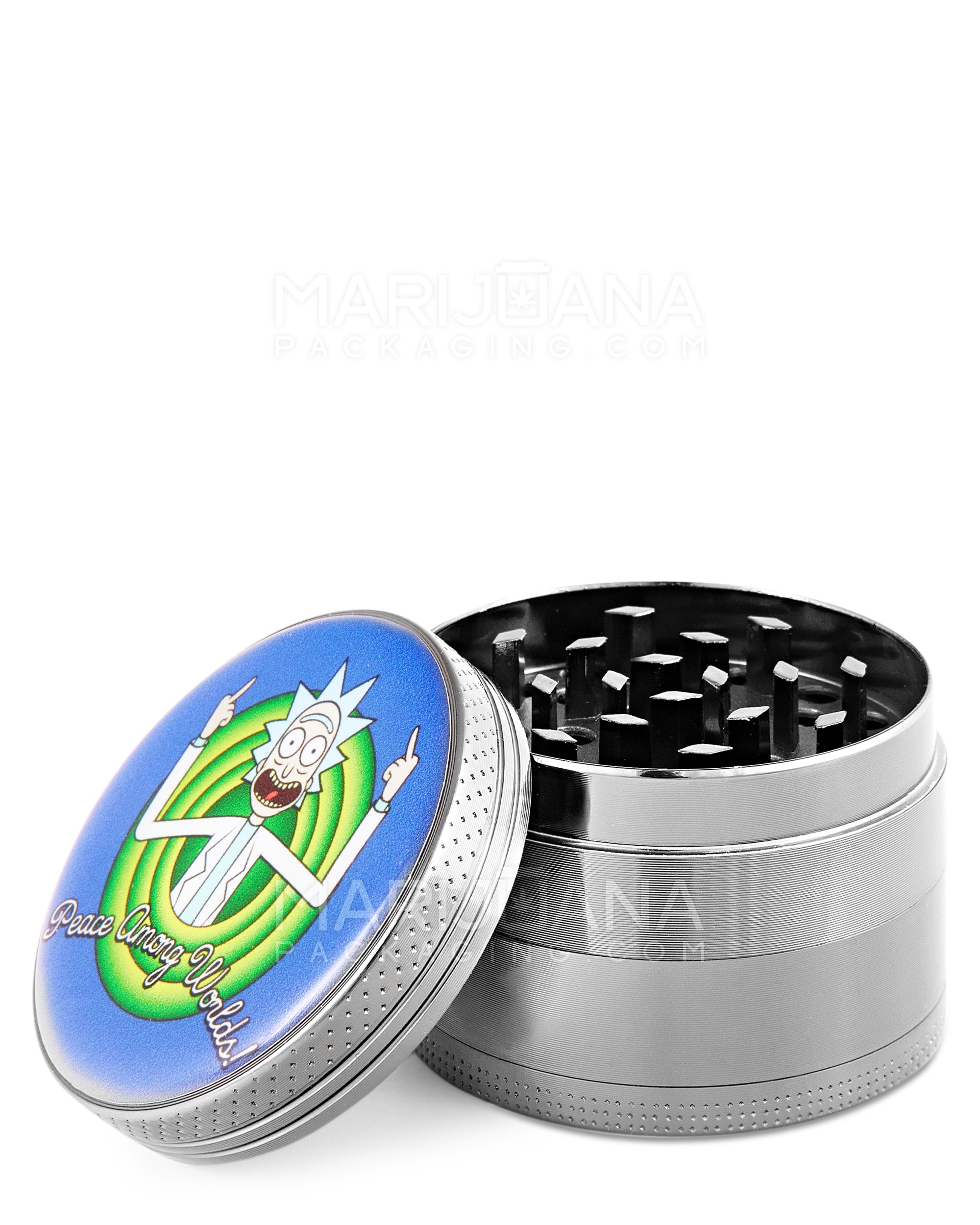 R&M Decal Magnetic Metal Grinder w/ Catcher | 4 Piece - 50mm - Assorted - 9