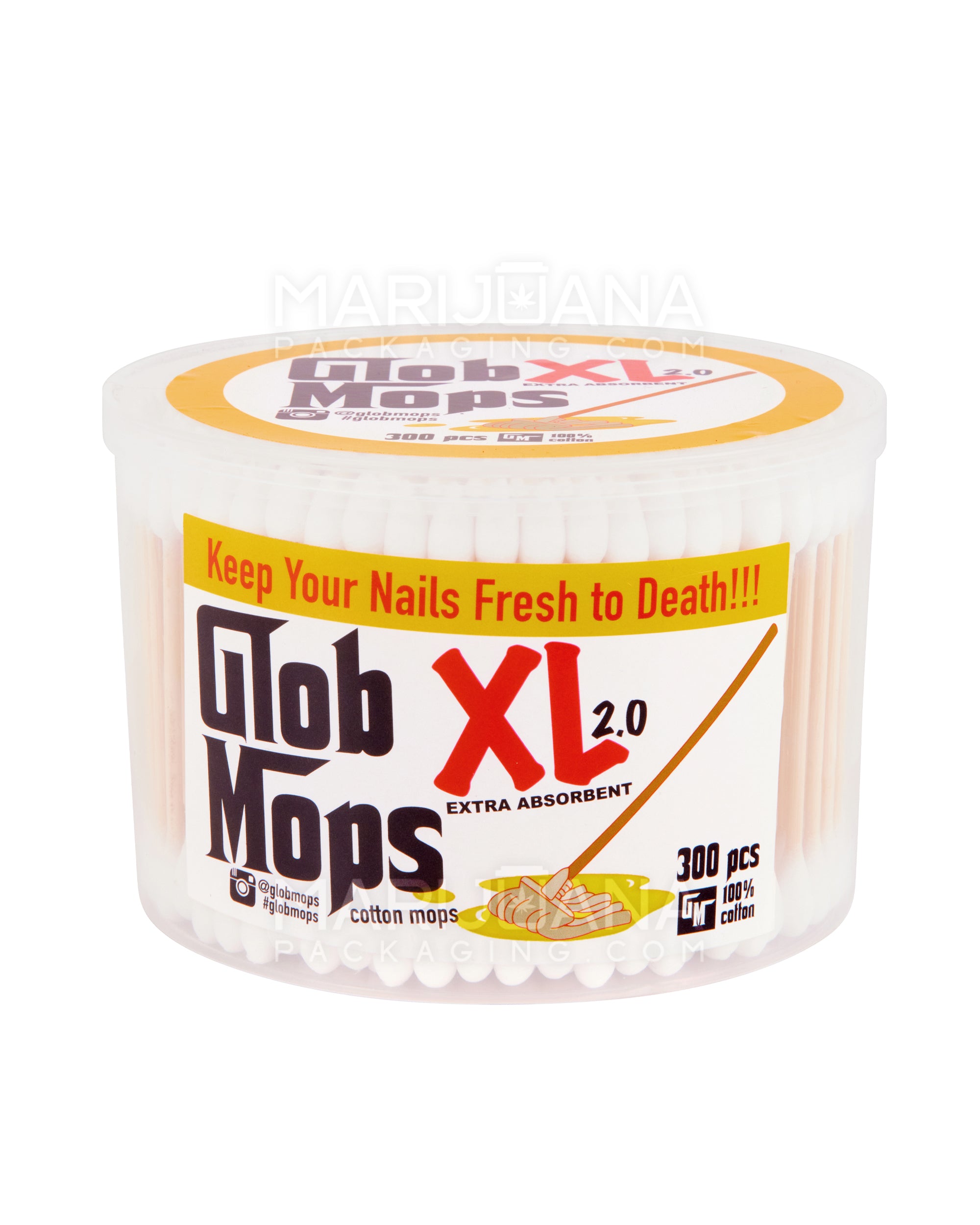 GLOB MOP | Banger Nail Cleaner Cotton Mops XL 2.0 - 300 Count - 1