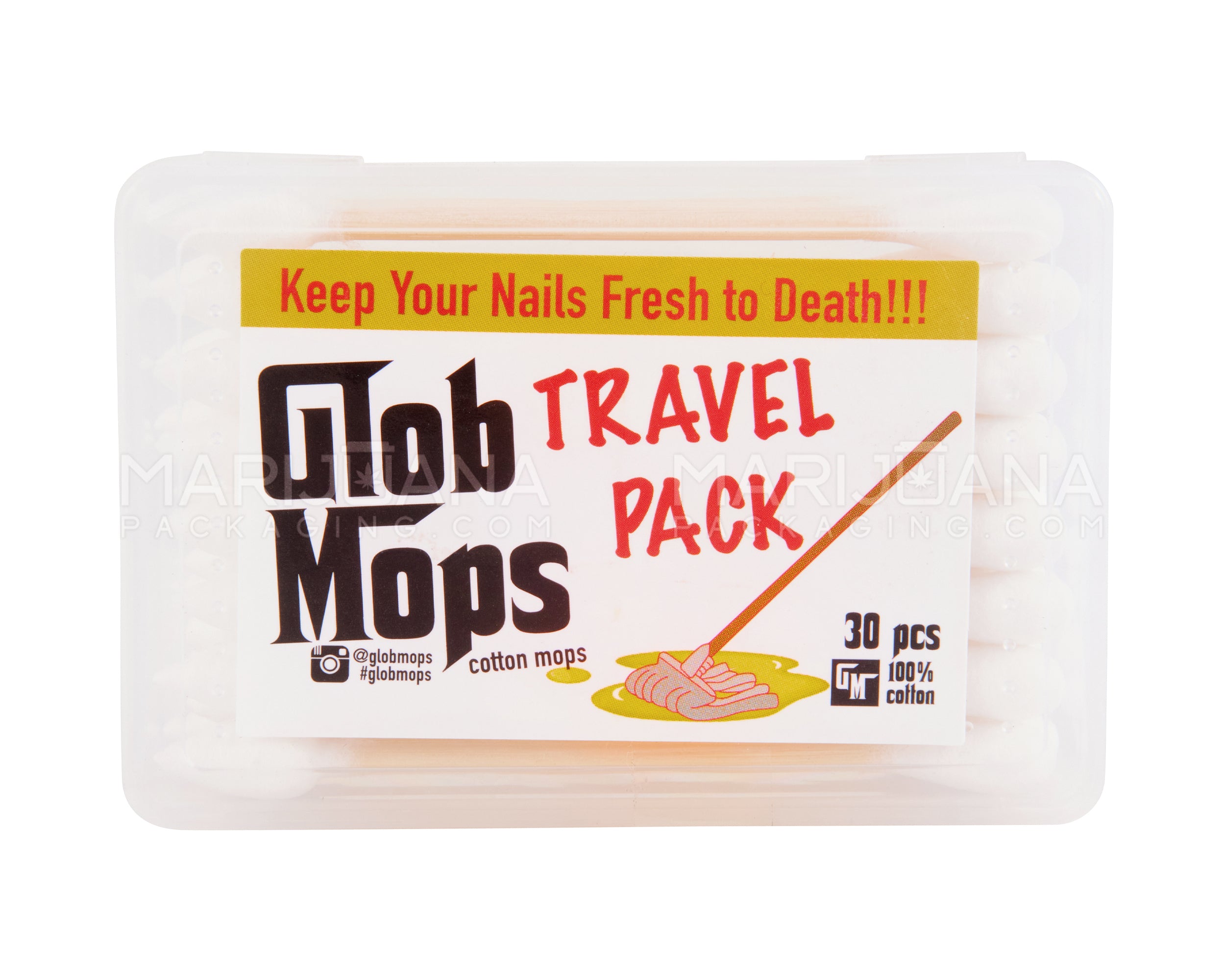 GLOB MOP | Banger Nail Cleaner Cotton Mops Travel Pack - 30 Count - 4