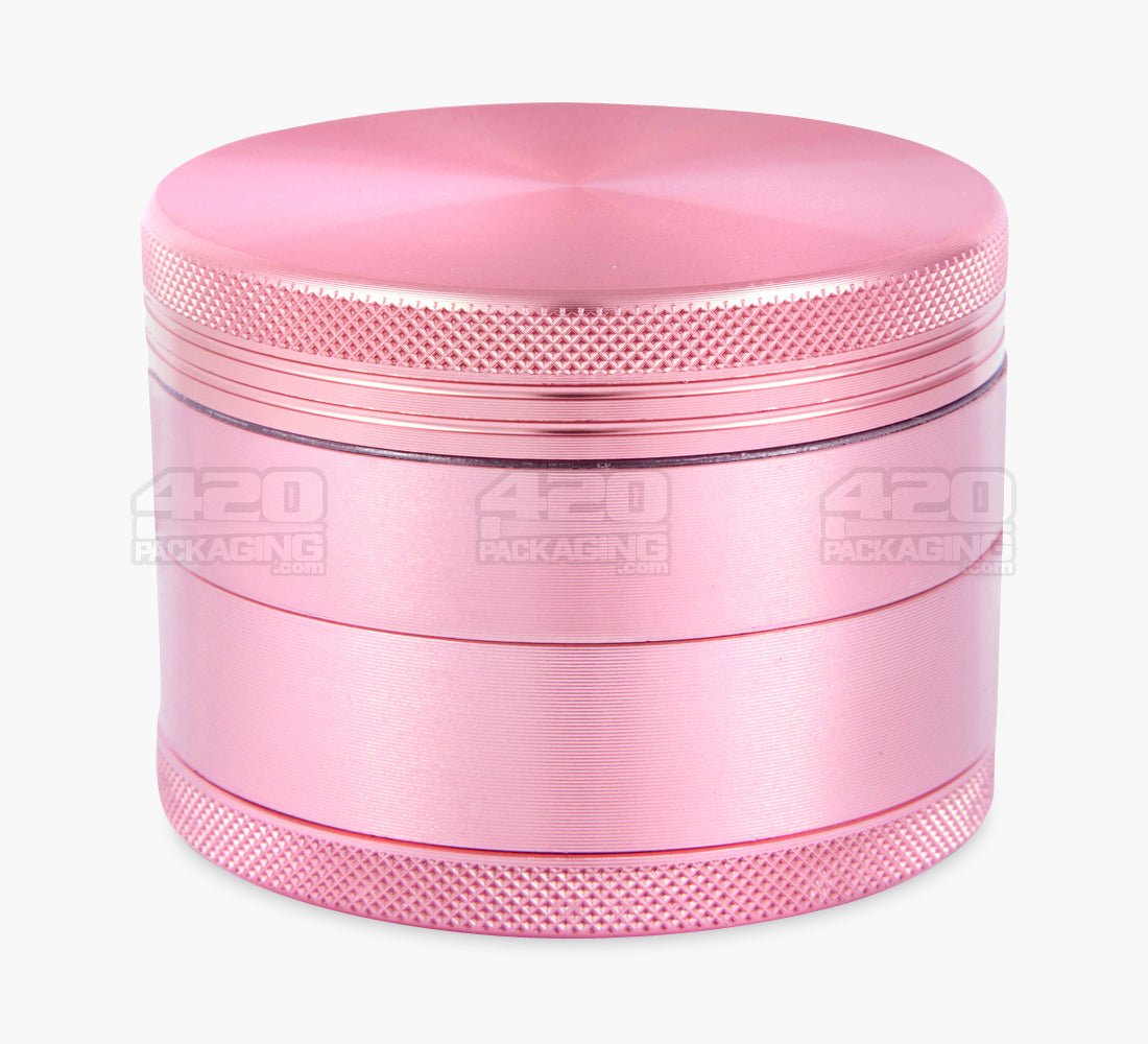 4 Piece 63mm Pink Magnetic Metal Grinder w/ Catcher - 4