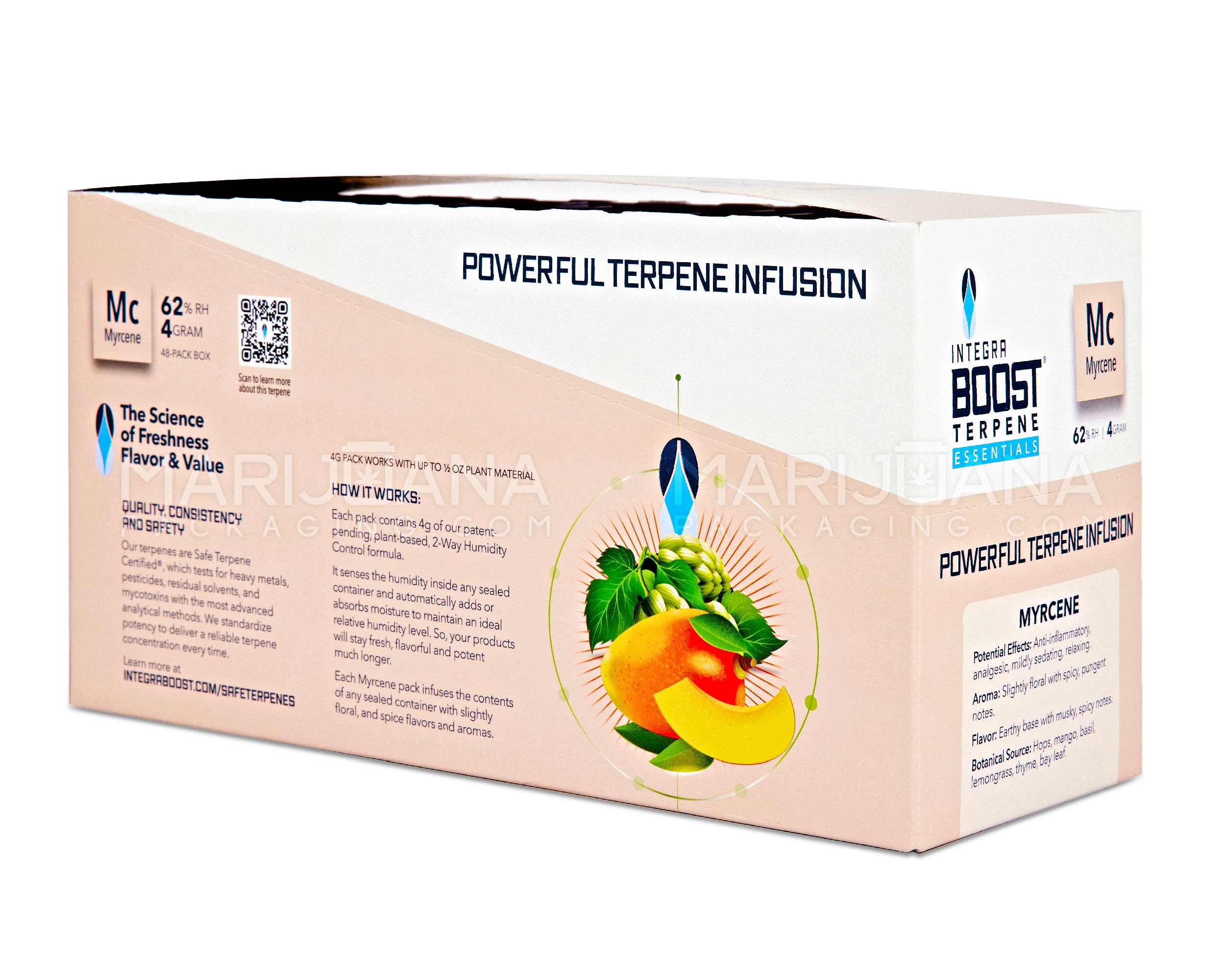 INTEGRA | 'Retail Display' Boost Terpene Essentials Myrcene Humidity Pack | 4 Grams - 62% - 48 Count - 7