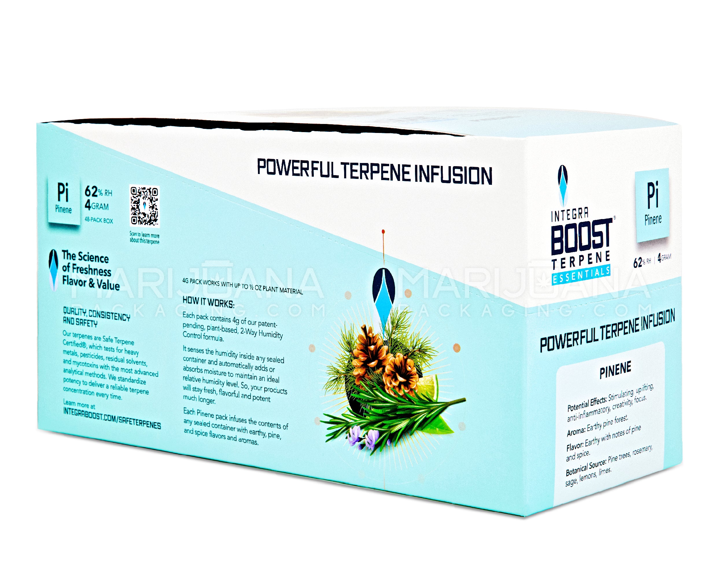 INTEGRA | 'Retail Display' Boost Terpene Essentials Pinene Humidity Pack | 4 Grams - 62% - 48 Count - 7