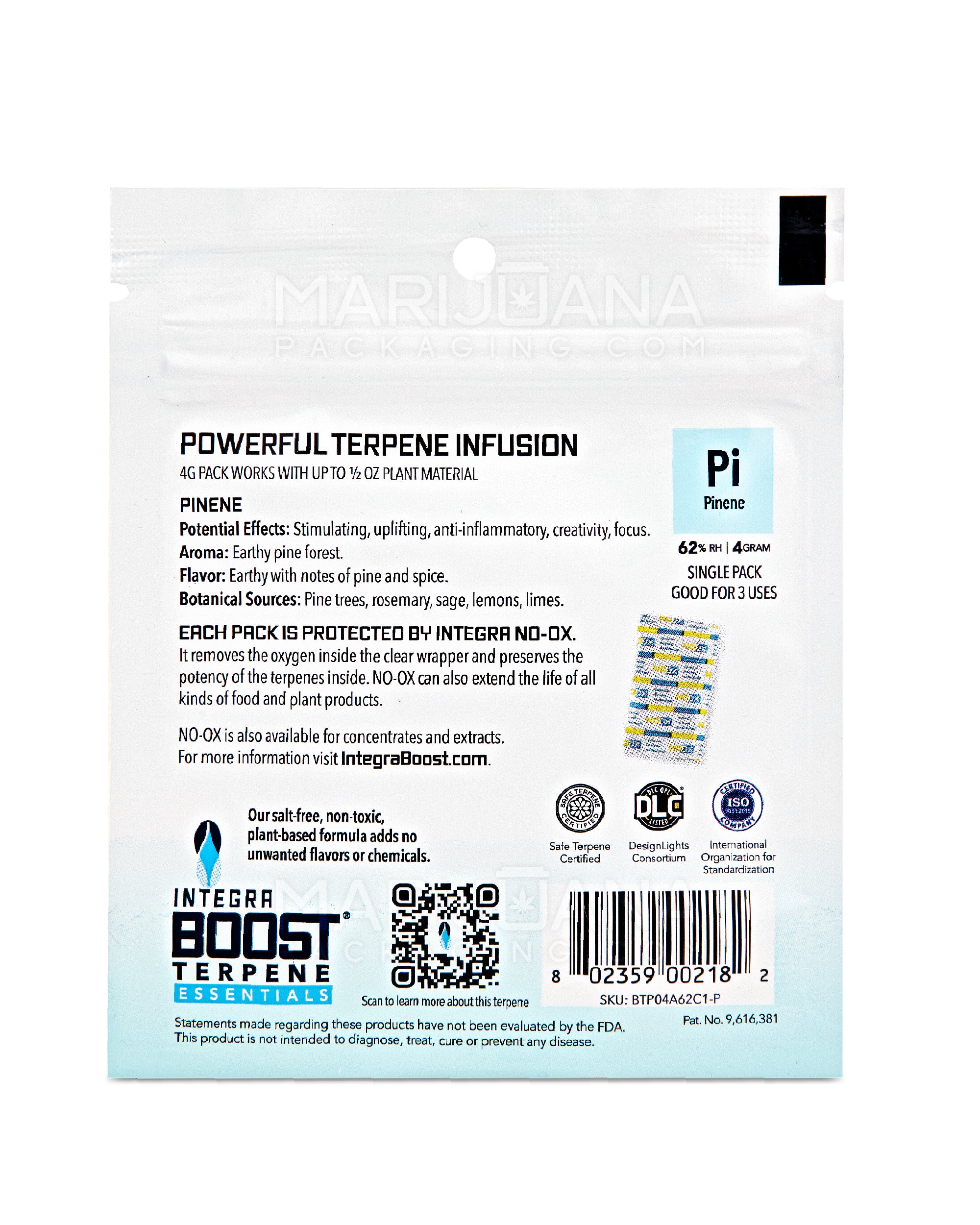 INTEGRA | 'Retail Display' Boost Terpene Essentials Pinene Humidity Pack | 4 Grams - 62% - 48 Count - 3