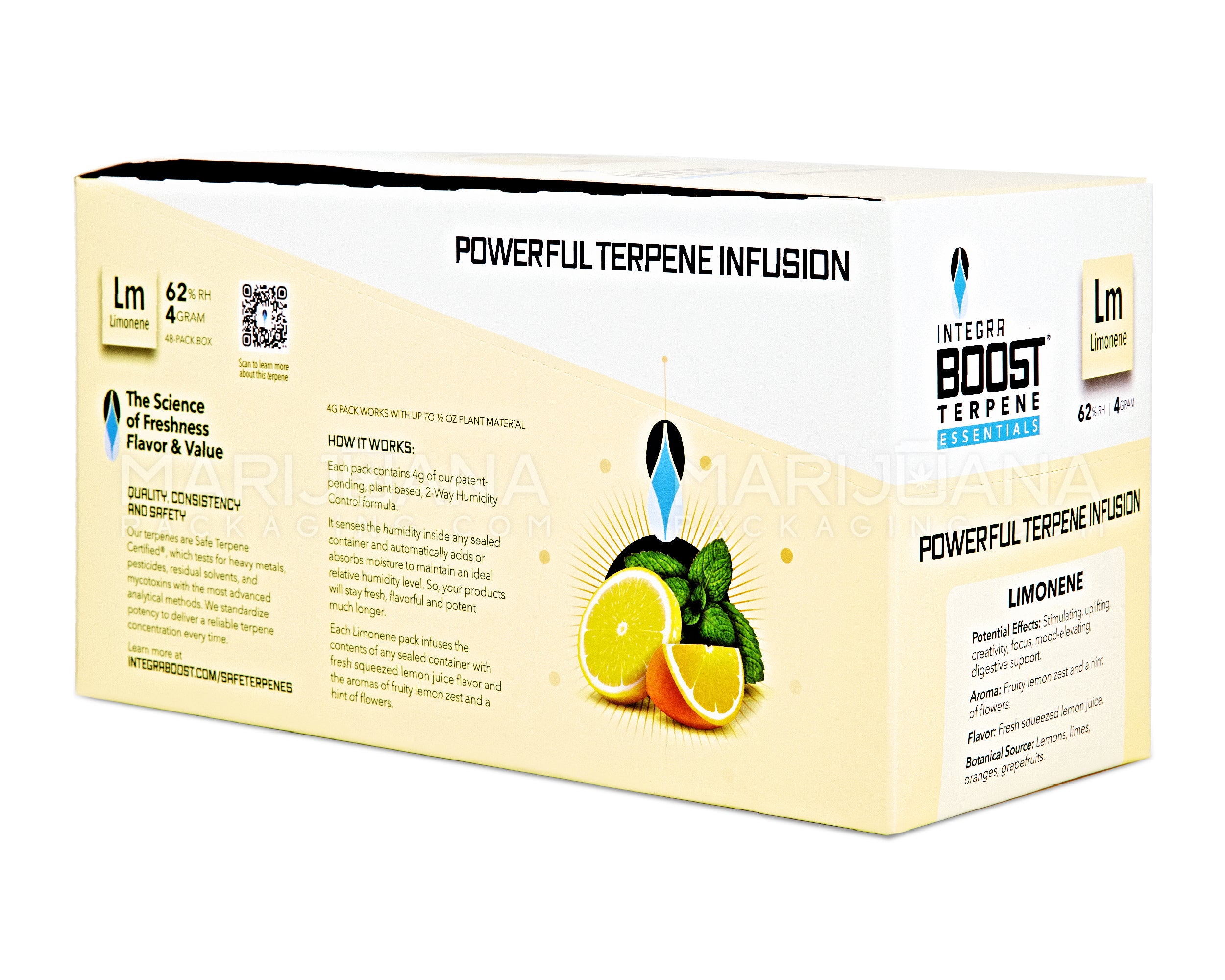 INTEGRA | 'Retail Display' Boost Terpene Essentials Limonene Humidity Pack | 4 Grams - 62% - 48 Count - 7