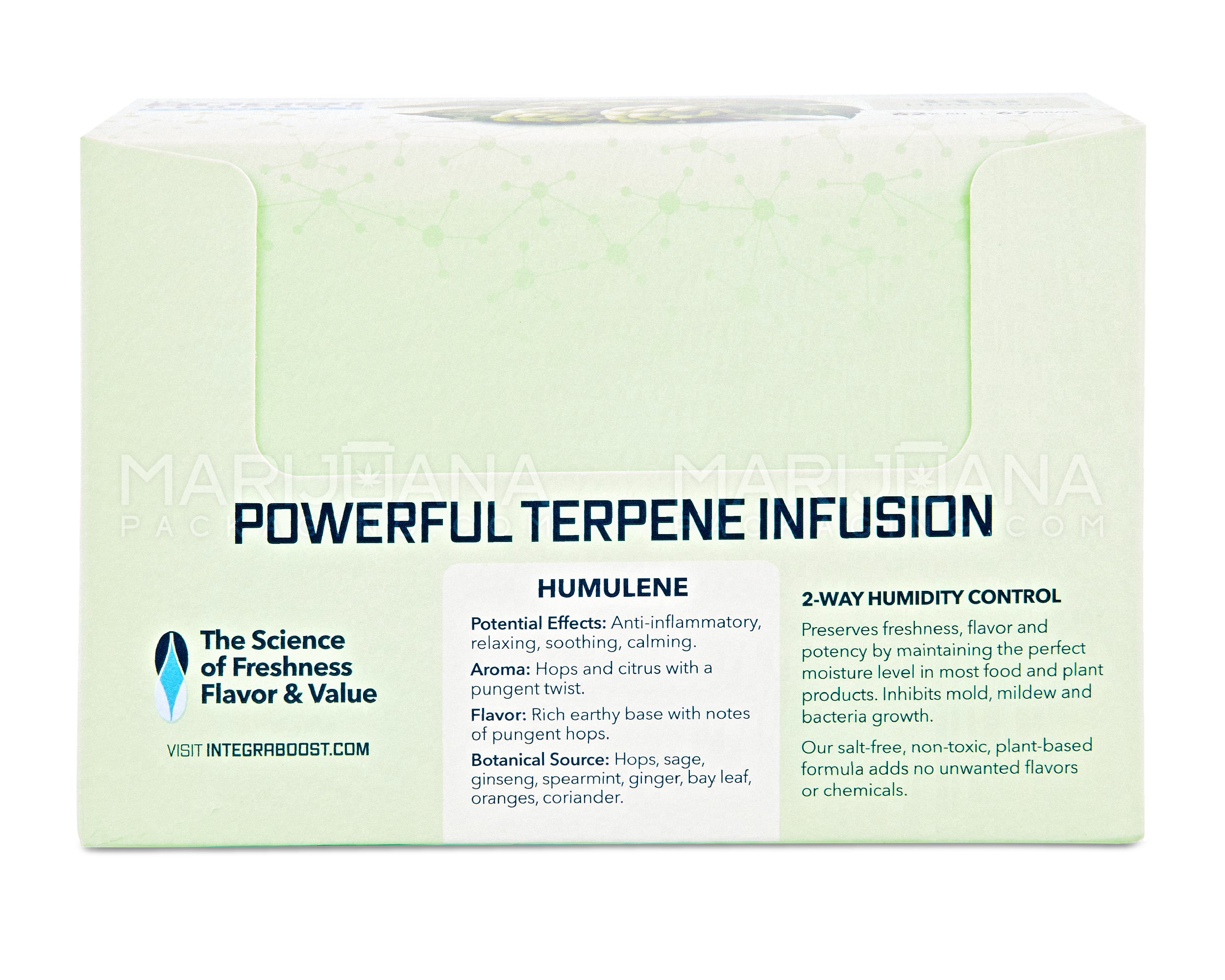 INTEGRA | 'Retail Display' Boost Terpene Essentials Humulene Humidity Pack | 67 Grams - 62% - 12 Count - 6