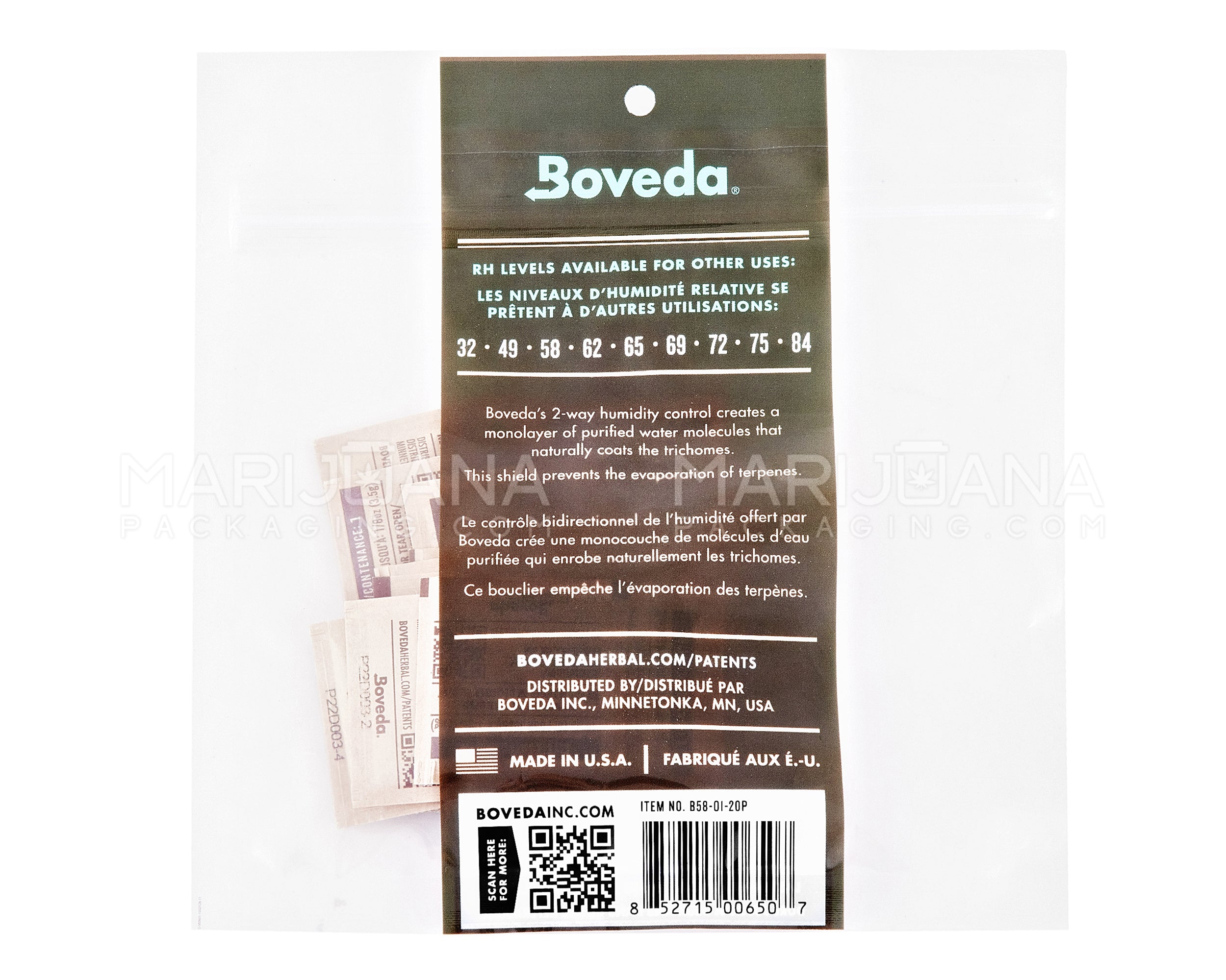 BOVEDA | Small Humidity Control Packs | 1 Gram - 58% - 20 Count - 2