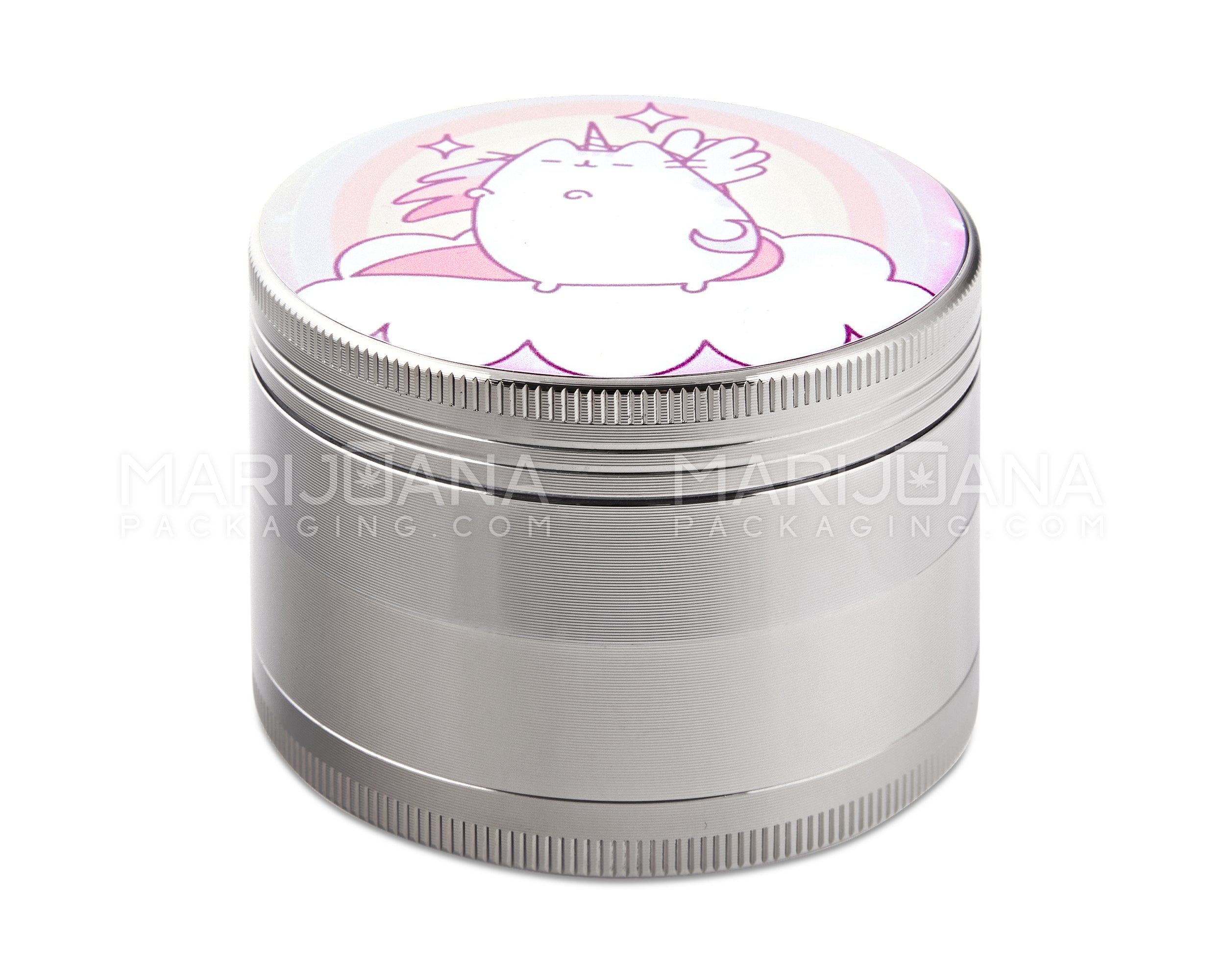 Nyan Unicorn Cat Magnetic Metal Grinder w/ Catcher | 4 Piece - 63mm - Silver