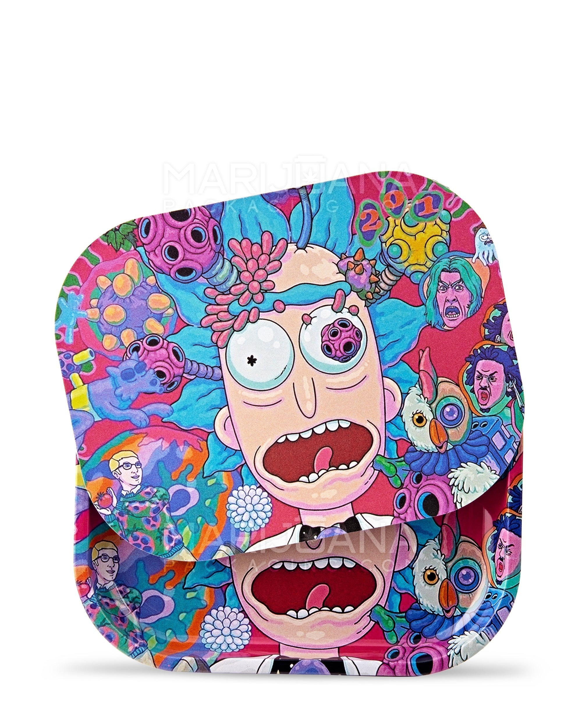 R&M Trippy Rolling Tray w/ Magnetic Cover | 7in x 5.5in - Mini - Metal - 1