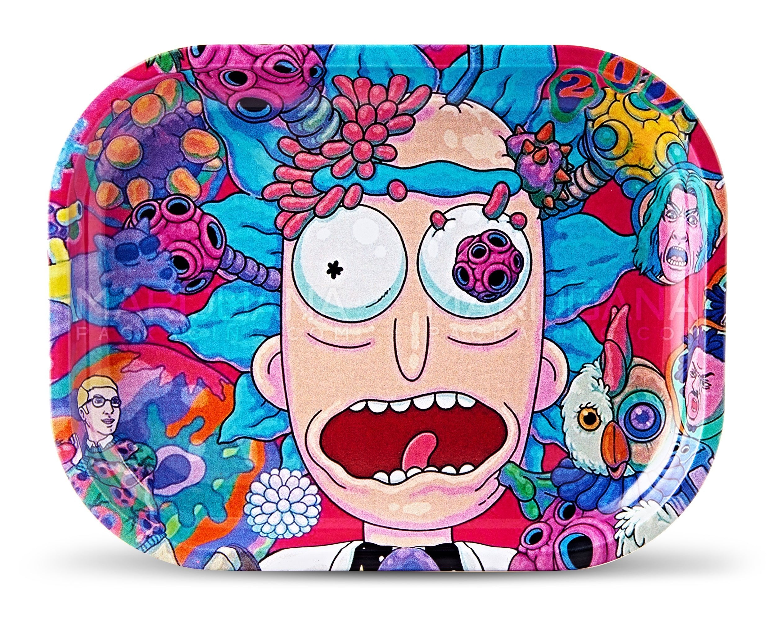 R&M Trippy Rolling Tray w/ Magnetic Cover | 7in x 5.5in - Mini - Metal - 2
