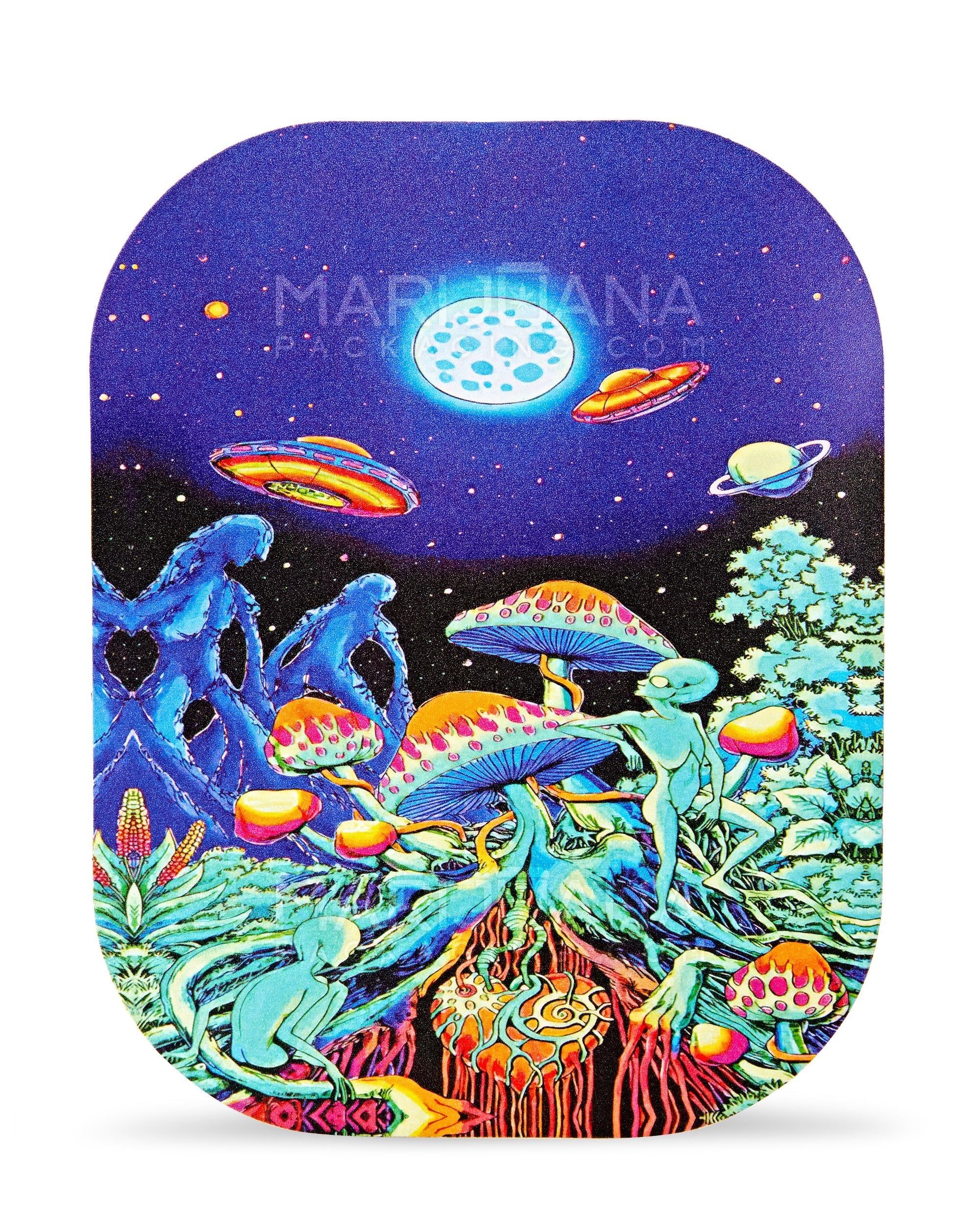 Space Mushroom Rolling Tray w/ Magnetic Cover | 7in x 5.5in - Mini - Metal - 2