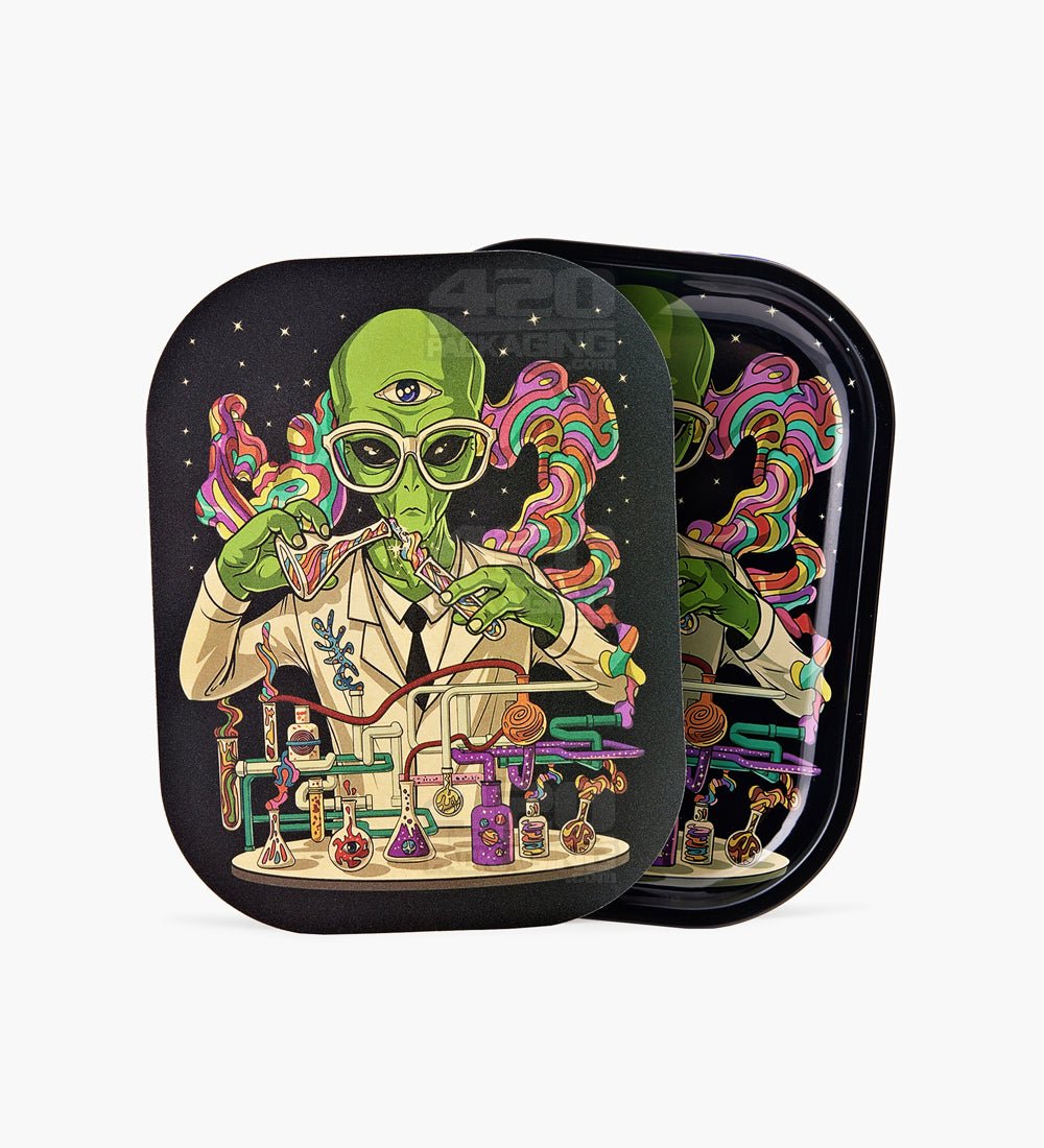 Alien Scientist Mini Rolling Tray w/ Magnetic Cover - 1