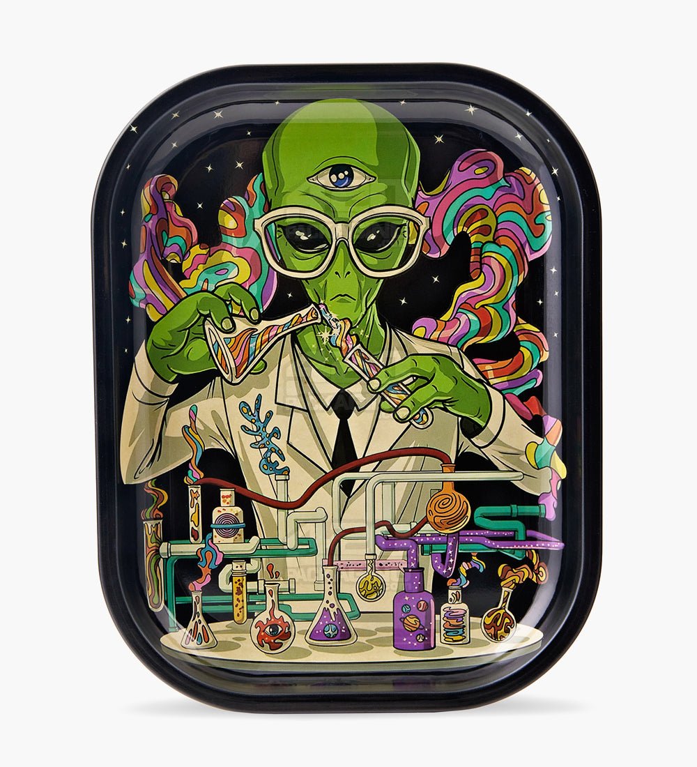 Alien Scientist Mini Rolling Tray w/ Magnetic Cover - 3