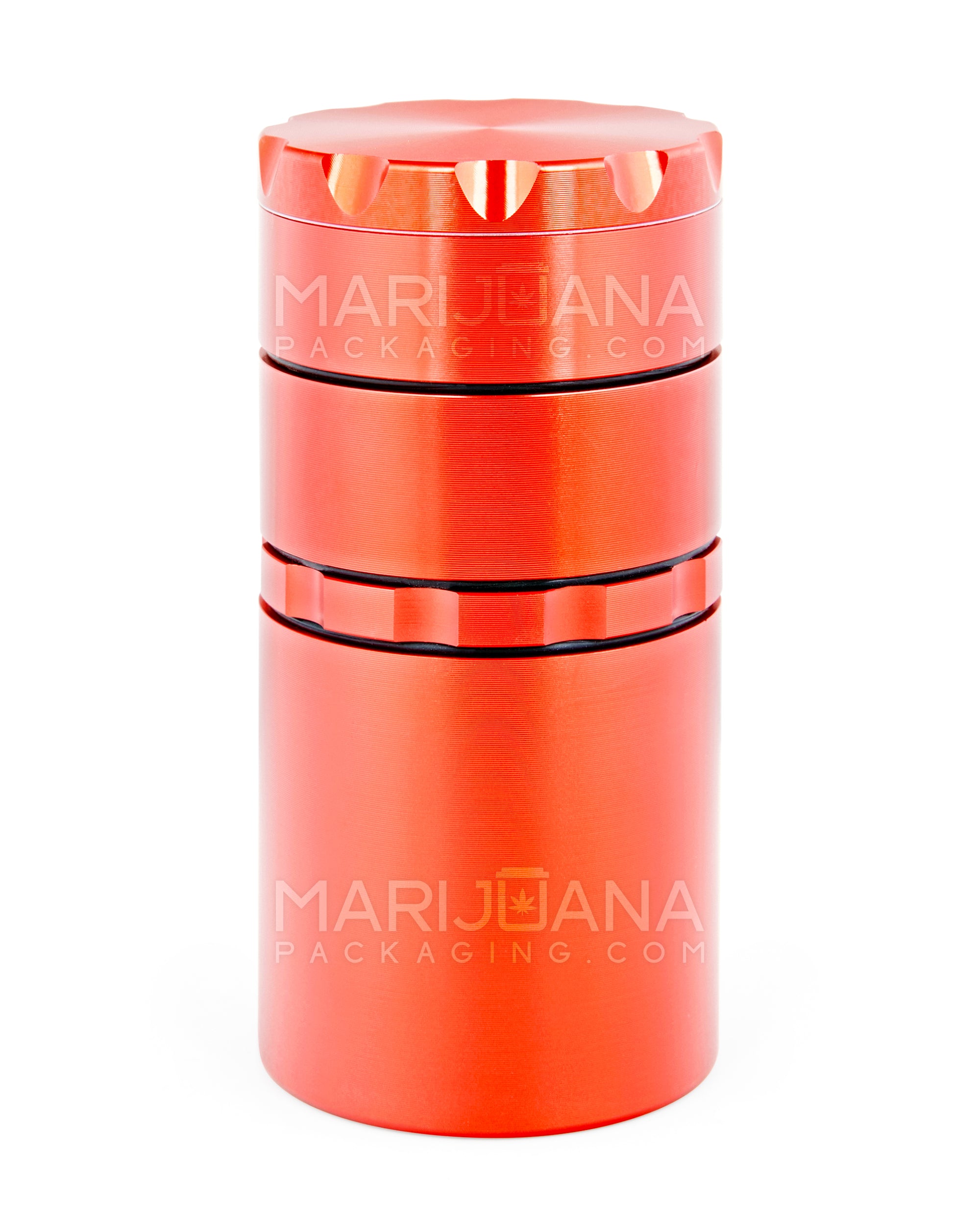 Multi Compartment Metal Grinder w/ Catcher | 5 Piece - 50mm - Red