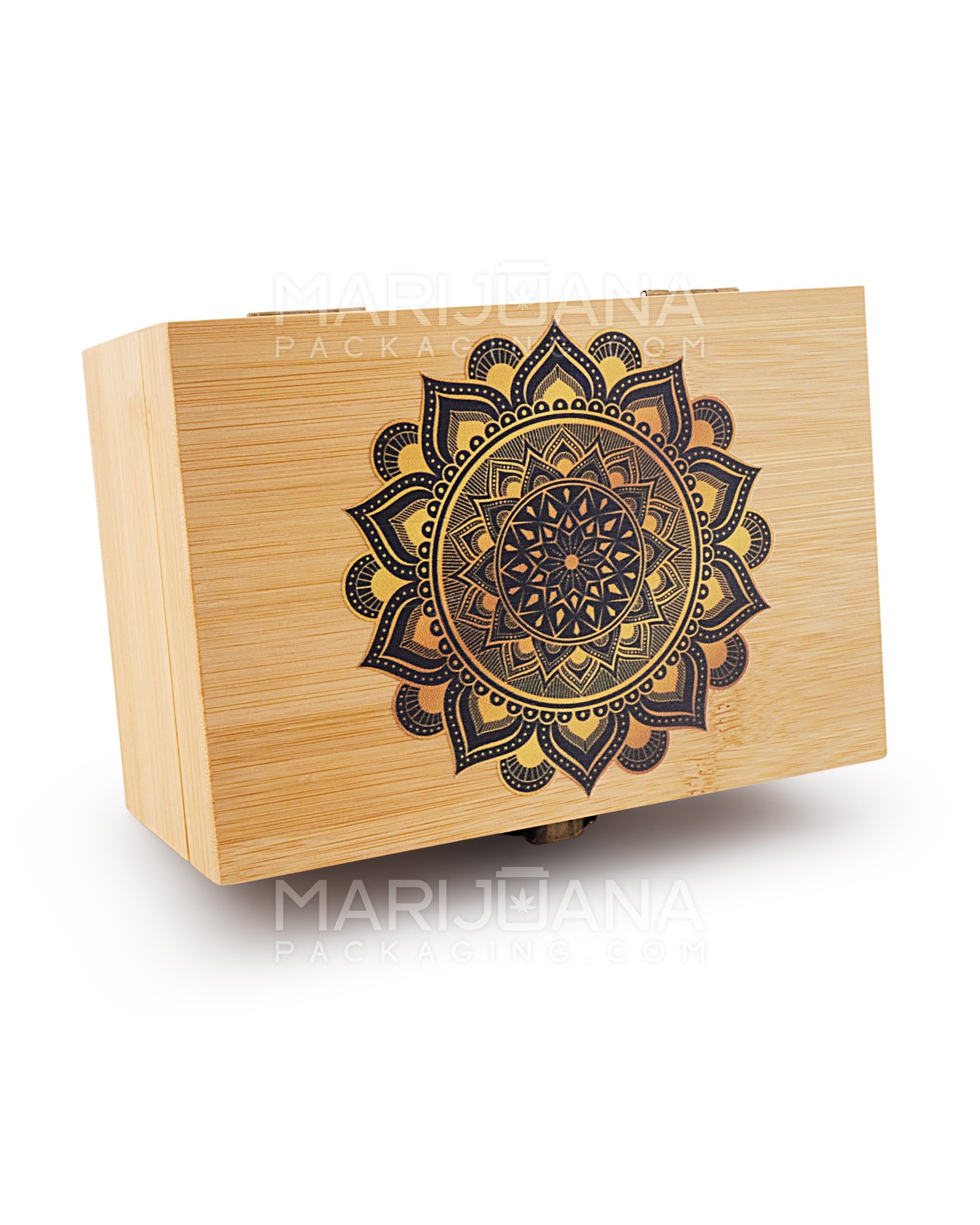 Mandala Wooden Latch Lock Stash Box w/ Accessories | 152mm - Wood - 2