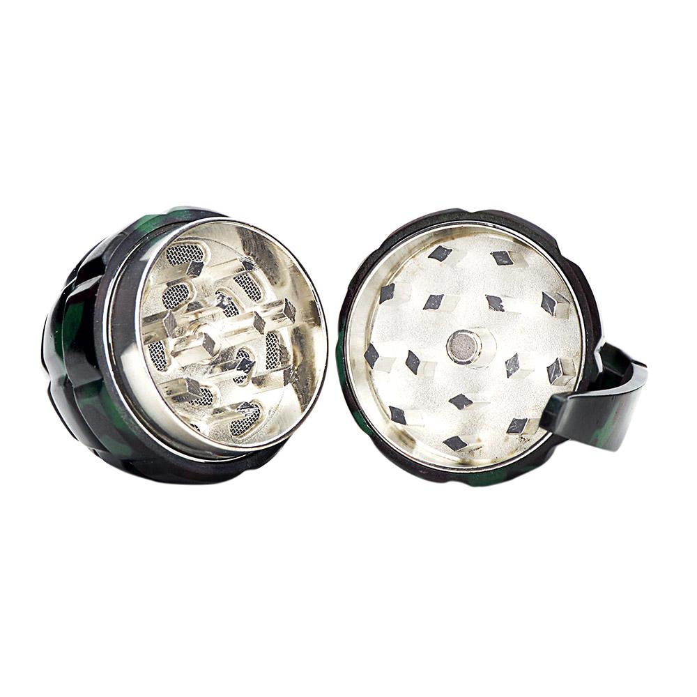 Grenade Magnetic Metal Grinder w/ Pin | 3 Piece - 32mm - Mixed - 2