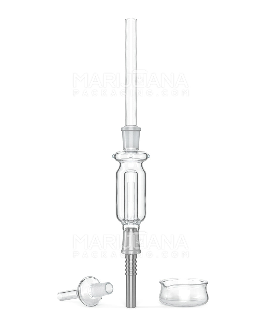 Nectar Collector Dab Pipe | 14in Long - 14mm Attachment - Clear - 4