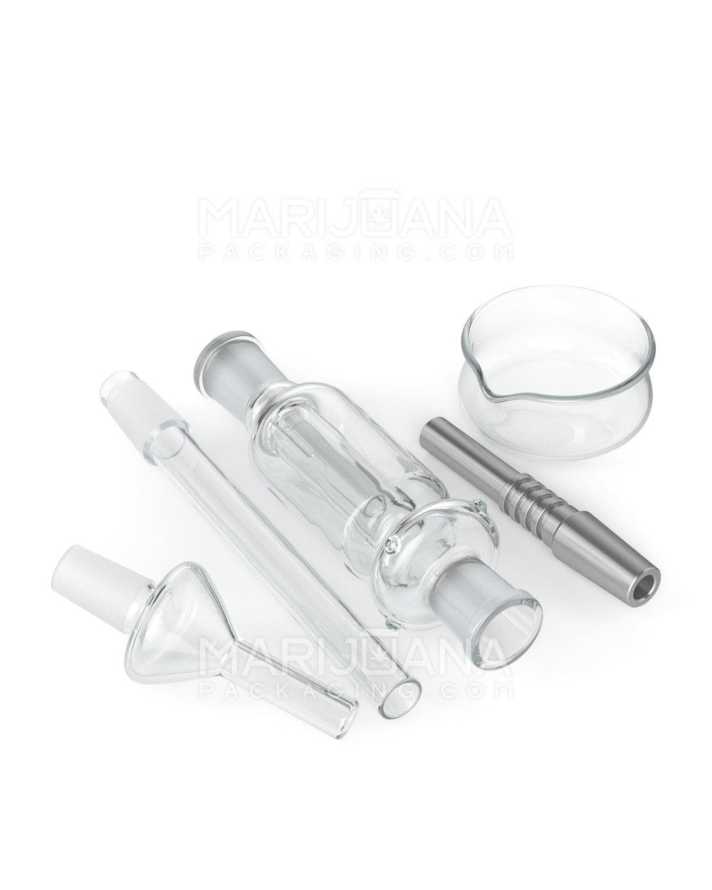Nectar Collector Dab Pipe | 14in Long - 14mm Attachment - Clear - 3