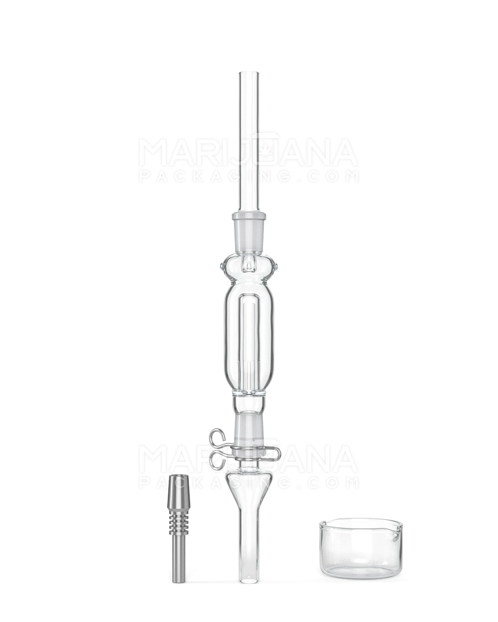 Nectar Collector Dab Pipe | 6in Long - 10mm Attachment - Clear - 1