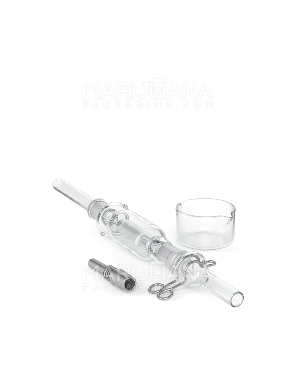 Nectar Collector Dab Pipe | 6in Long - 10mm Attachment - Clear - 8