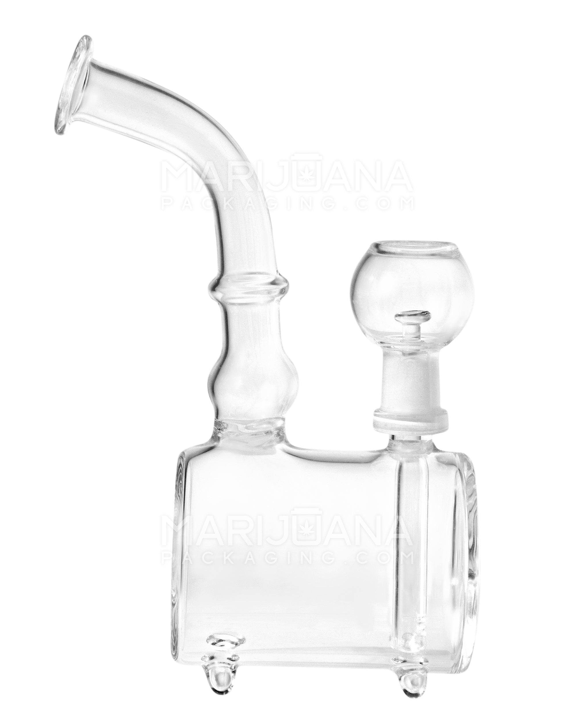 6in Bent Neck Glass Dab Rig - Clear Barrel Design