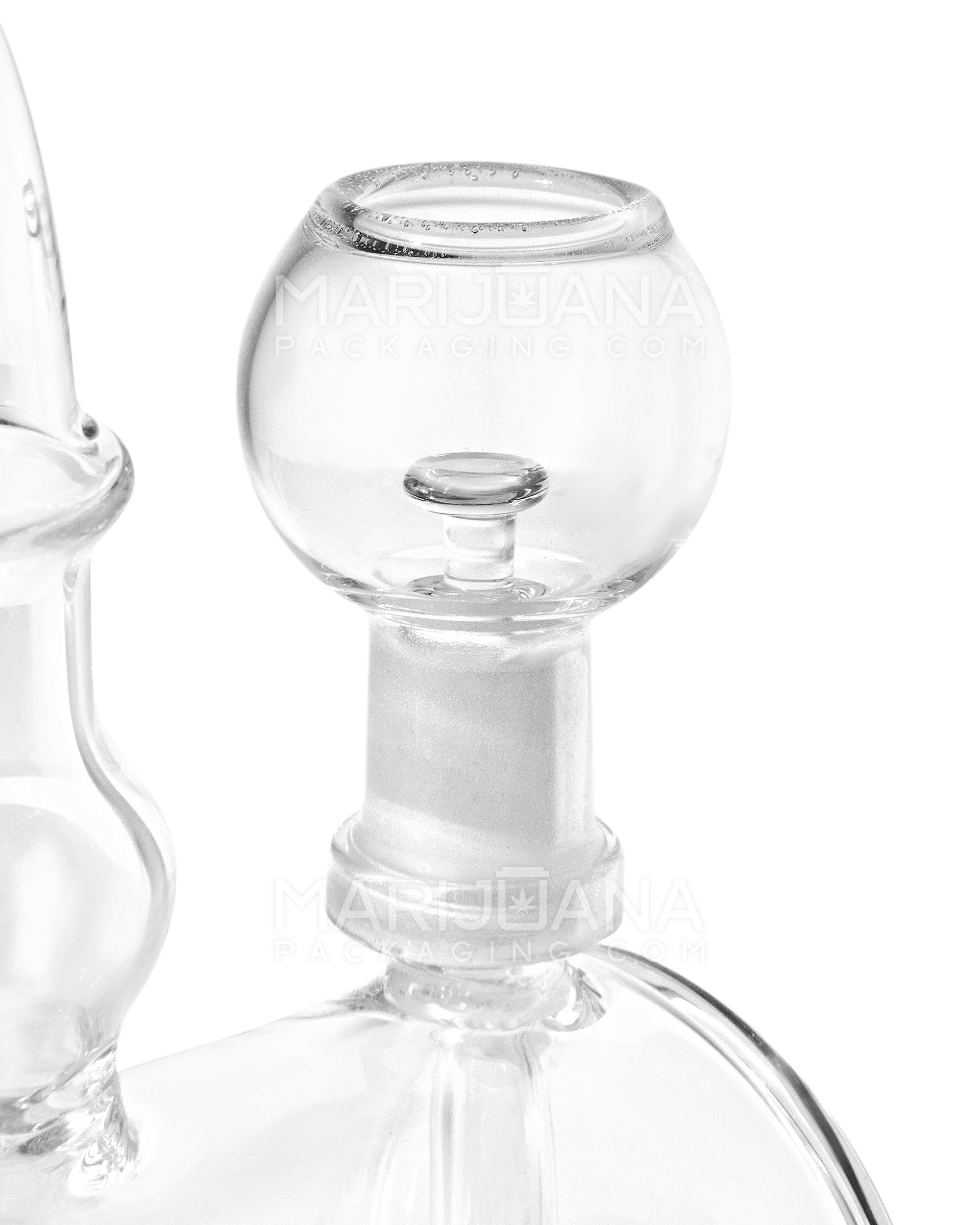Bent Neck Barrel Glass Dab Rig | 6in Tall - 14mm Dome & Nail - Clear - 3