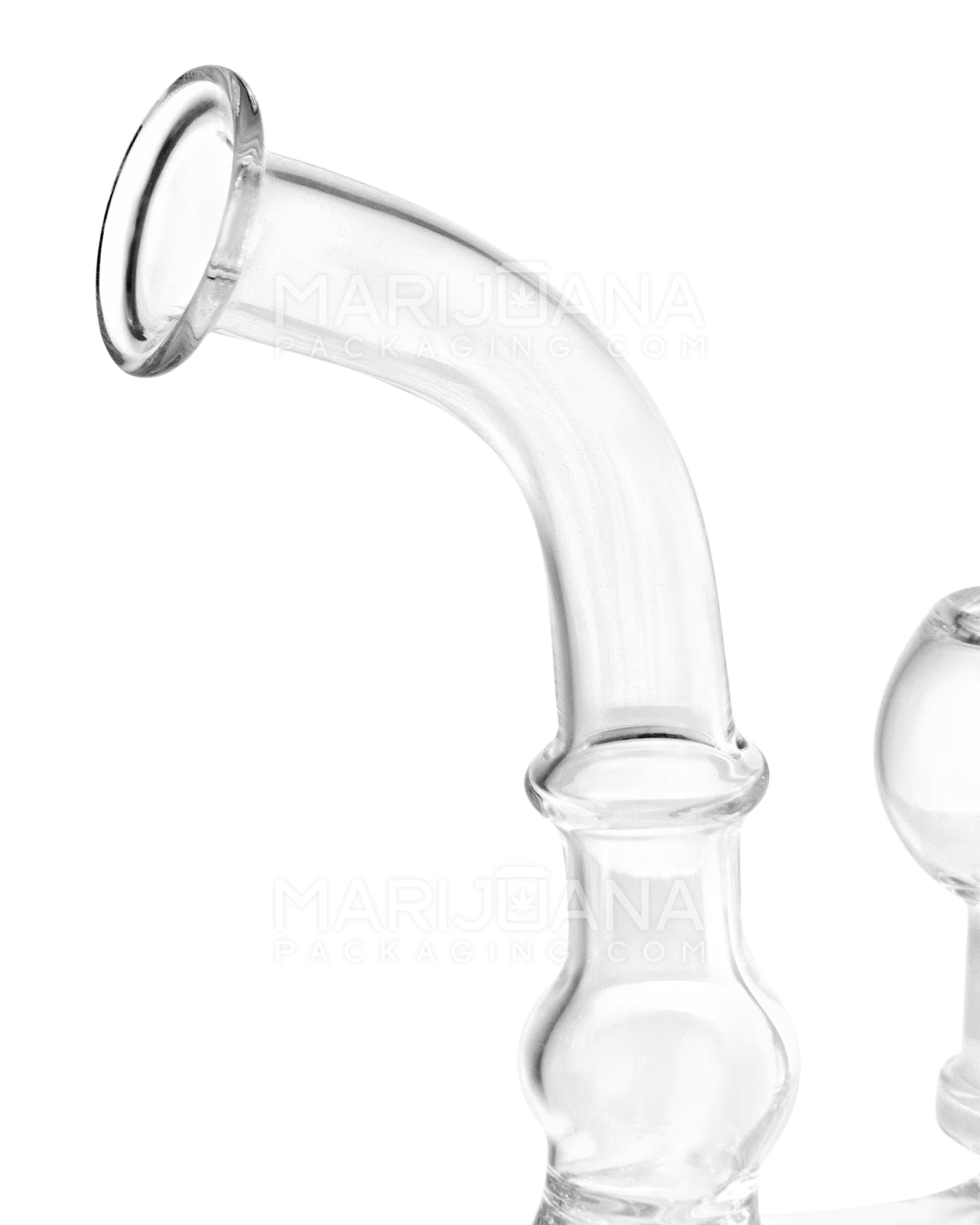 Bent Neck Barrel Glass Dab Rig | 6in Tall - 14mm Dome & Nail - Clear - 4