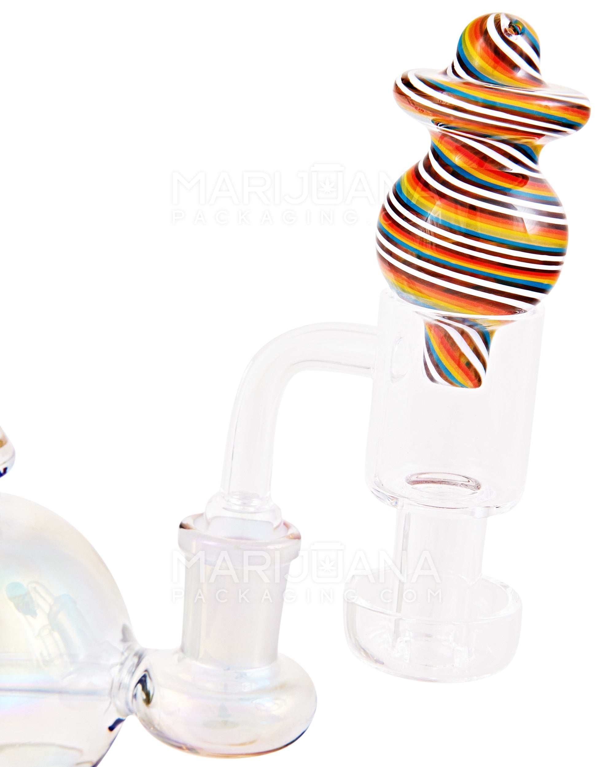USA Glass | Wig Wag Double-Sided Bubble Carb Cap | 30mm - Glass - Assorted - 4