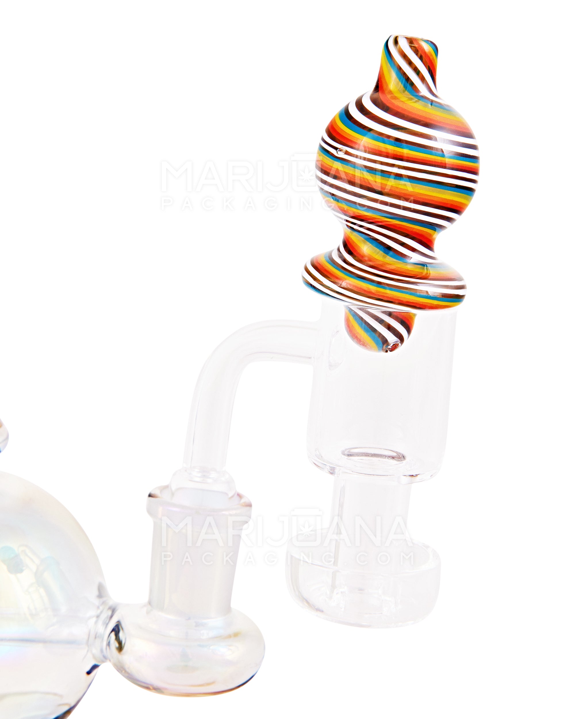 USA Glass | Wig Wag Double-Sided Bubble Carb Cap | 30mm - Glass - Assorted - 5