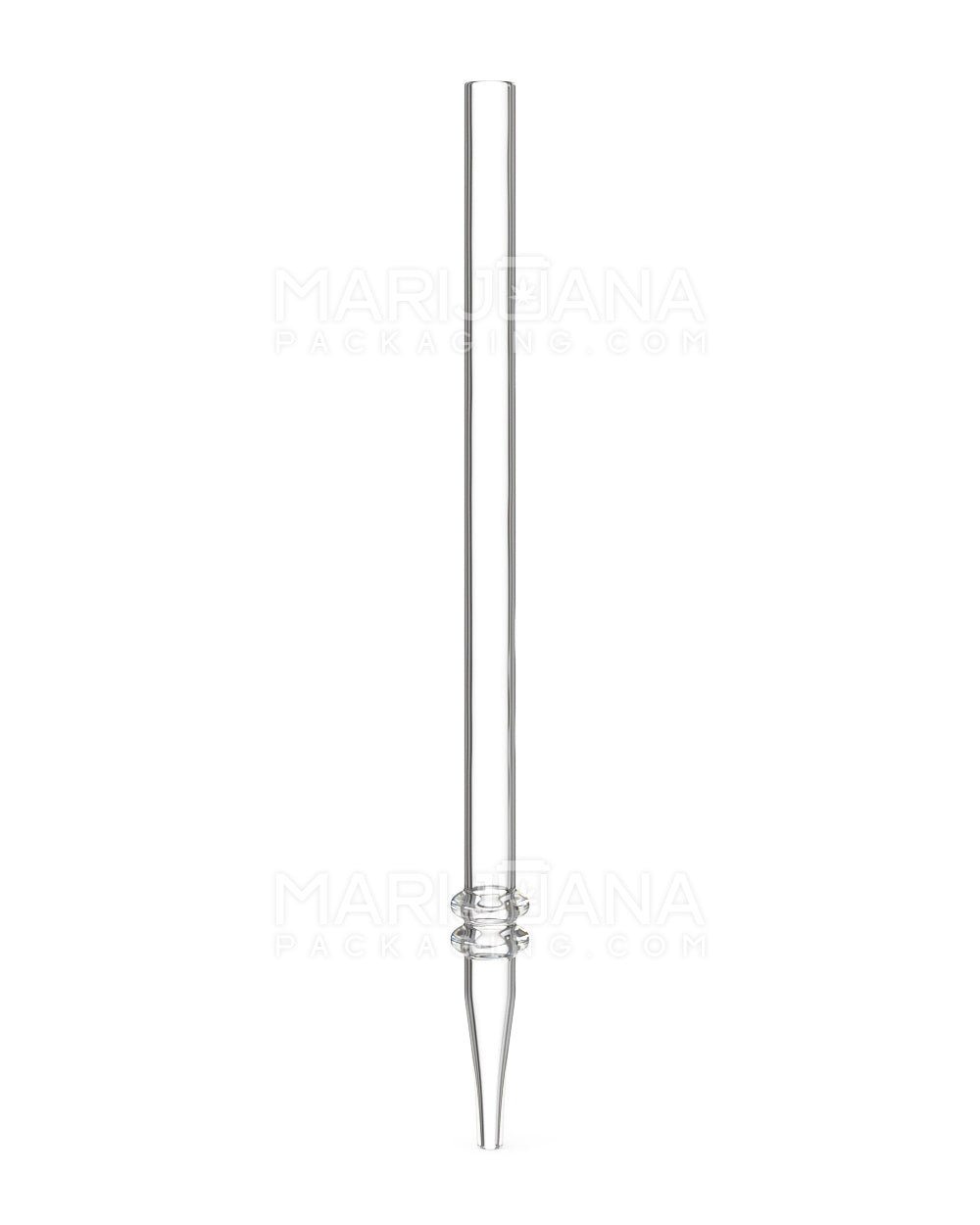 Assorted Mouthpiece Ringed Dab Straw | 6.5in Long - Glass - Clear - 3
