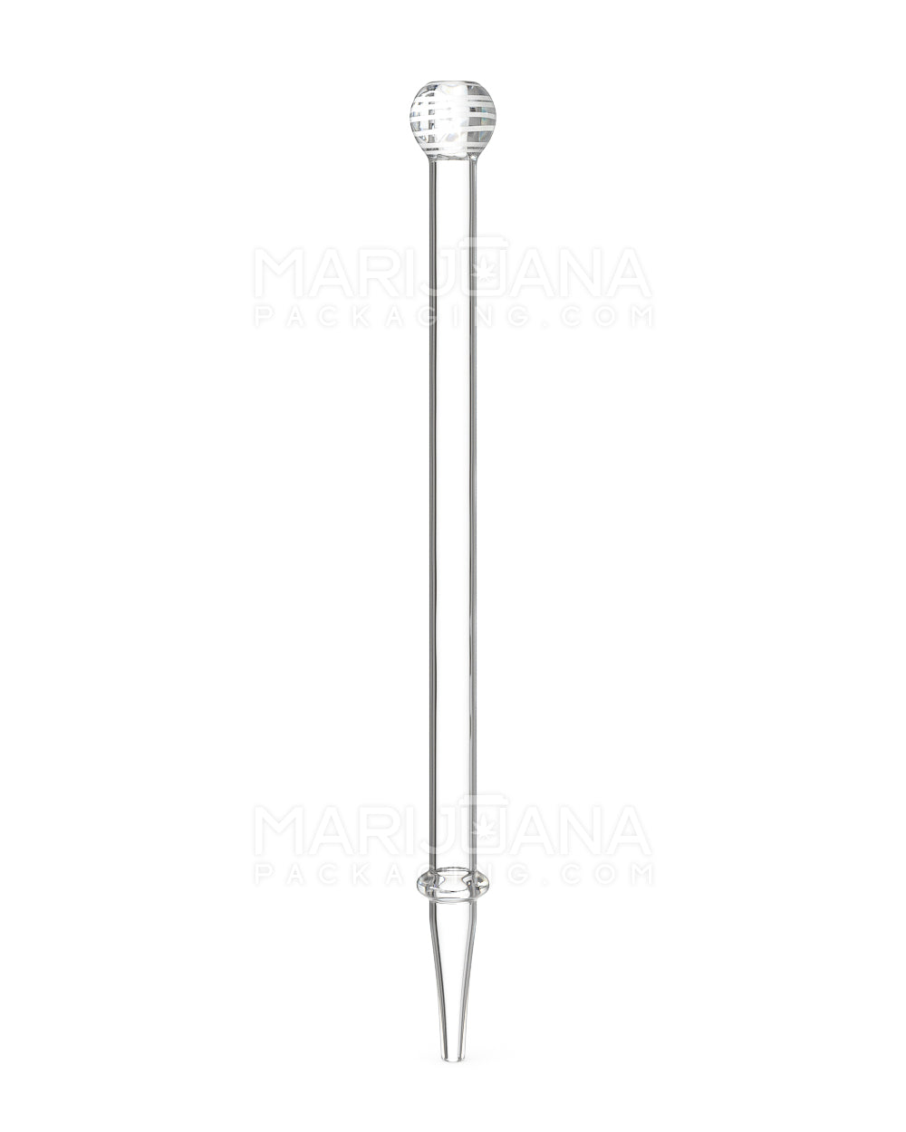 Assorted Mouthpiece Ringed Dab Straw | 6.5in Long - Glass - Clear - 1