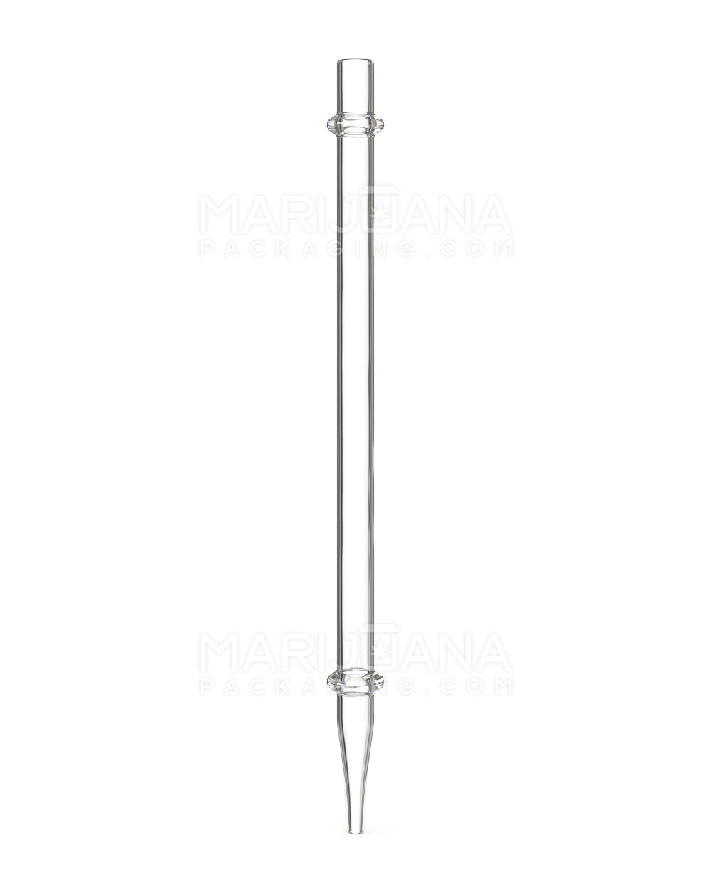 Assorted Mouthpiece Ringed Dab Straw | 6.5in Long - Glass - Clear - 2