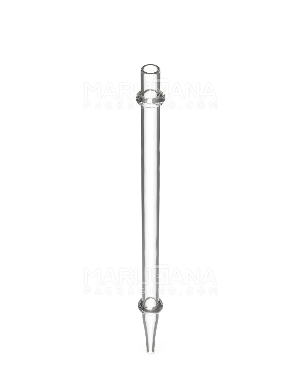 Assorted Mouthpiece Ringed Dab Straw | 6.5in Long - Glass - Clear - 5