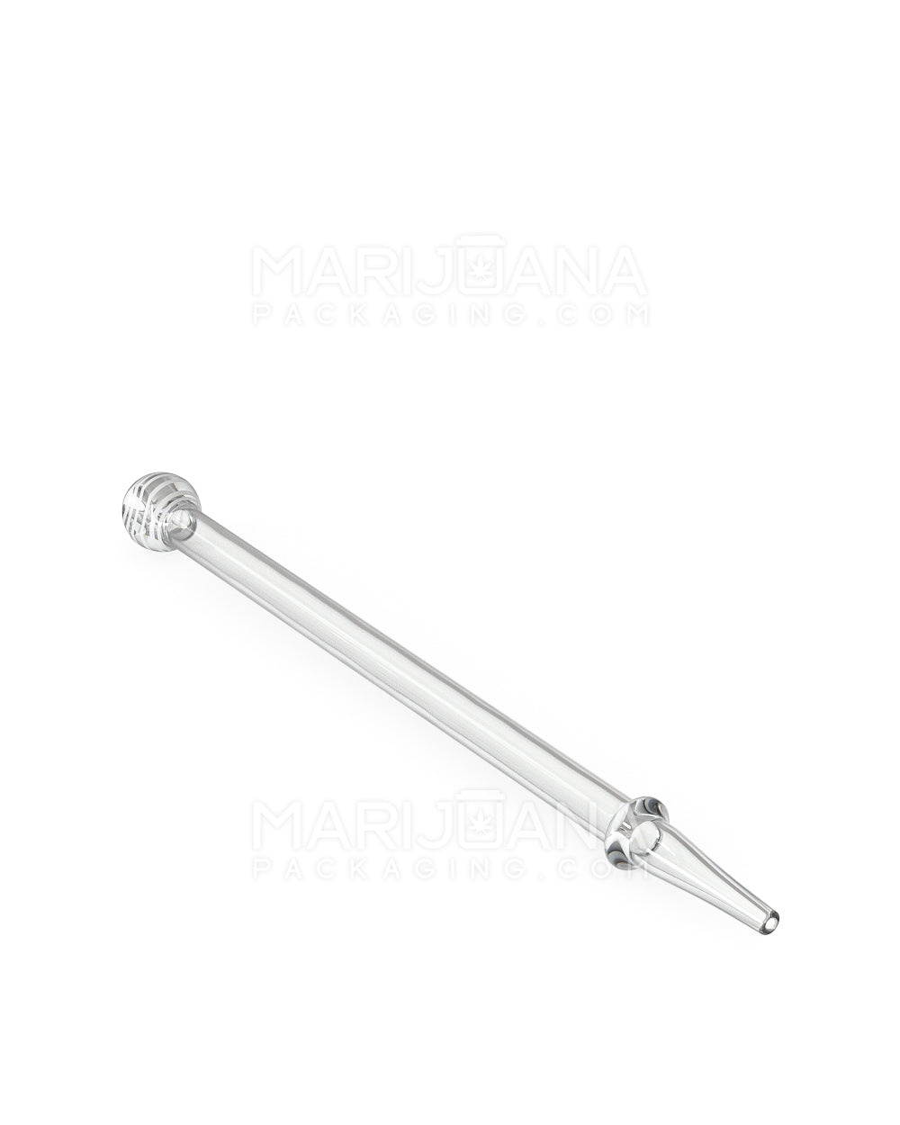 Assorted Mouthpiece Ringed Dab Straw | 6.5in Long - Glass - Clear - 7