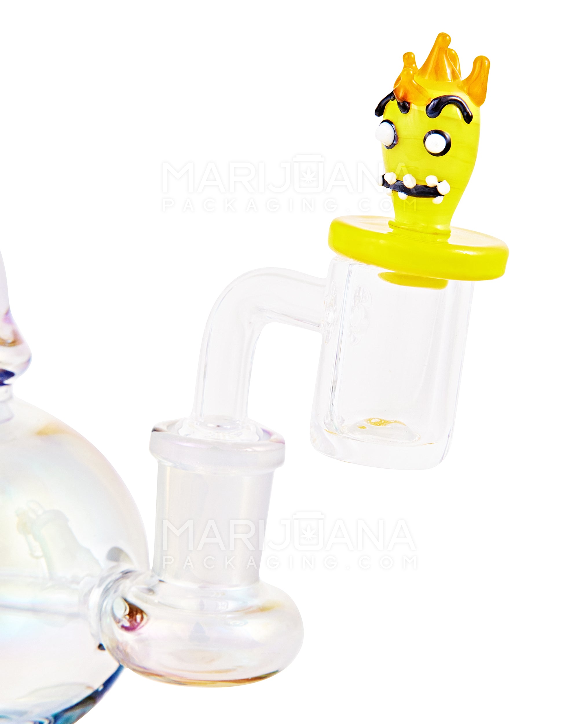 Character Head Flat Carb Cap | 25mm - Glass - Yellow - 3