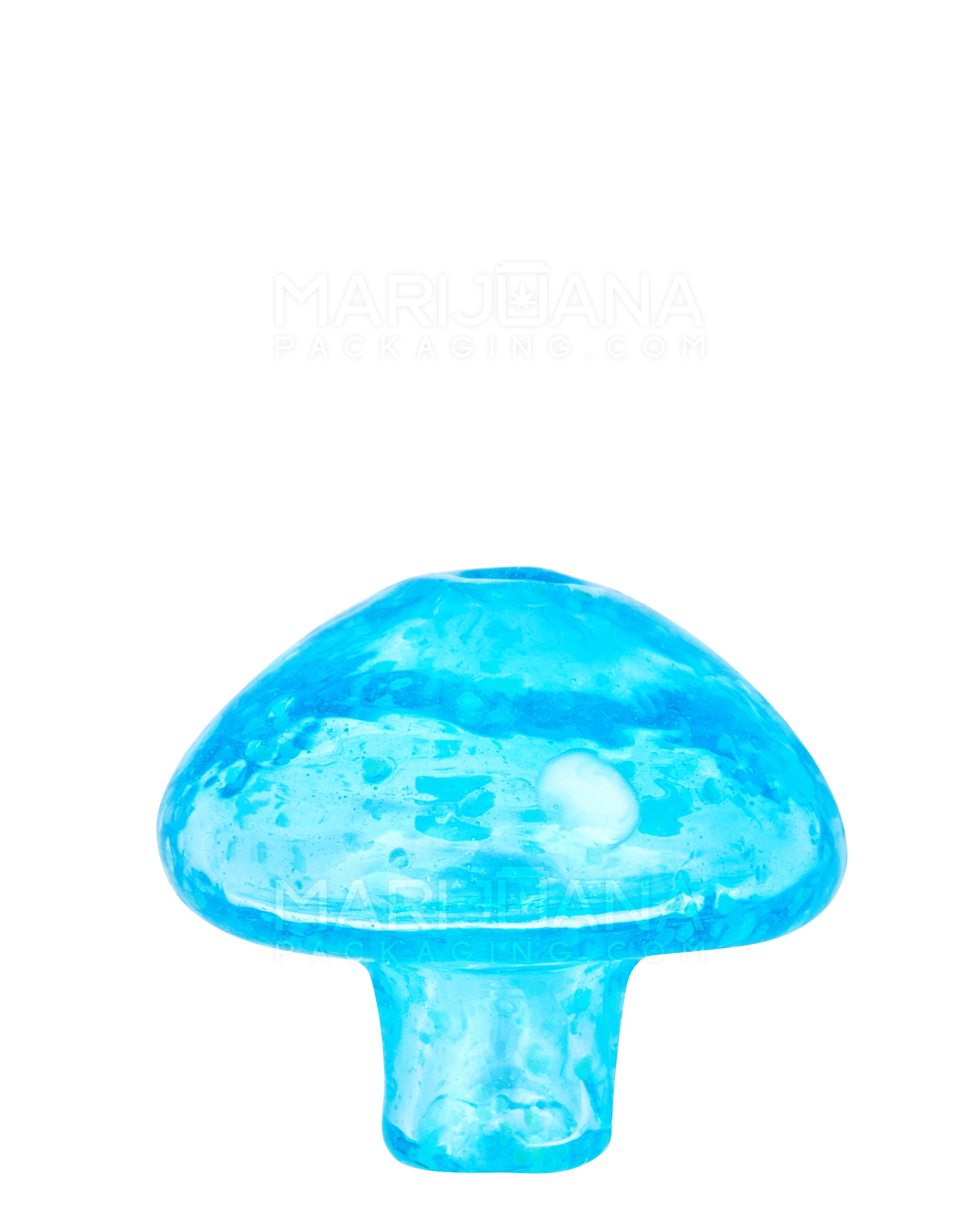 Glow-in-the-Dark | 30mm Blue Mushroom Carb Cap | 30mm - Glass - Blue - 1